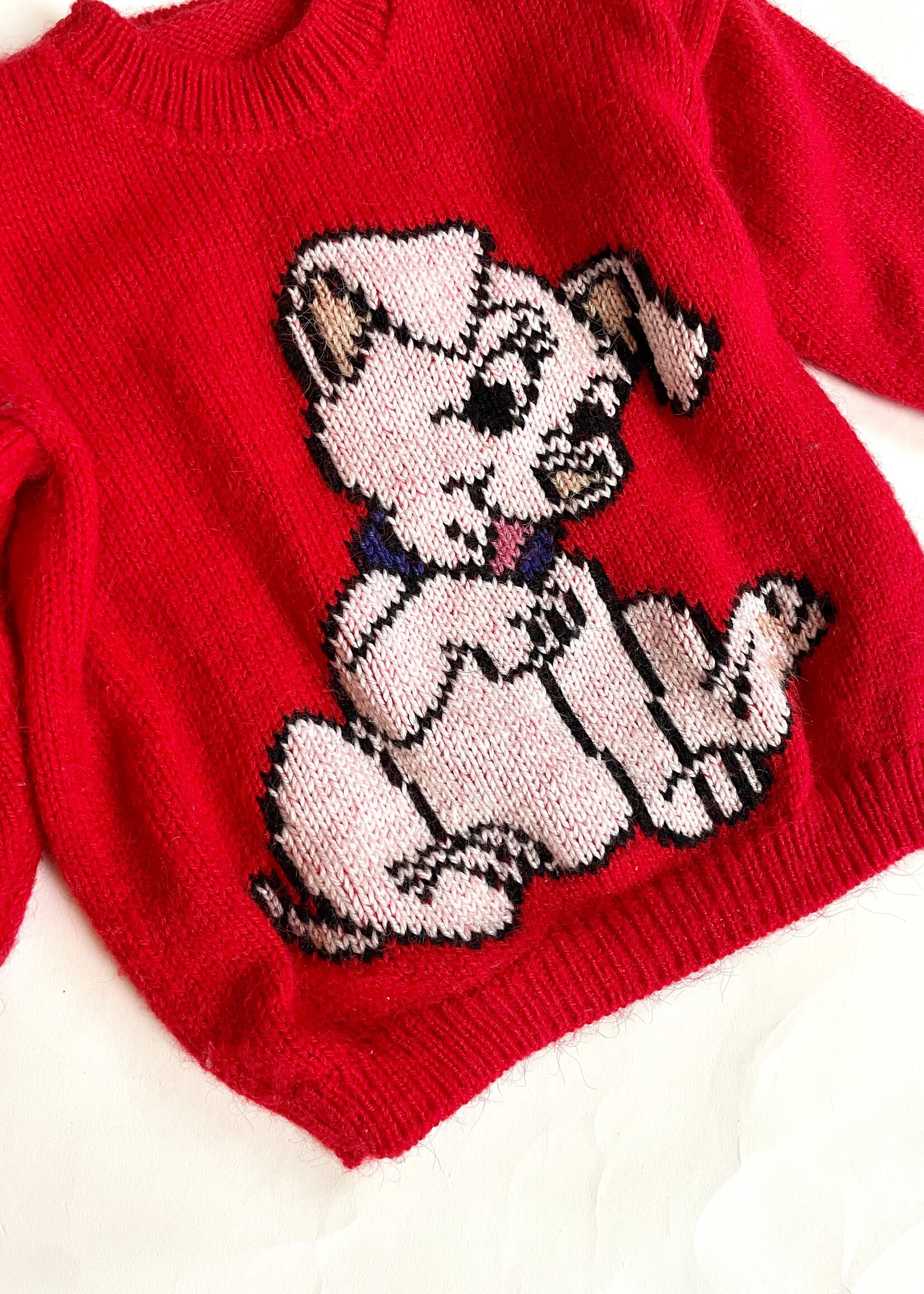 Handmade Red 101 Dalmatiens Puppy sweater 2-3y