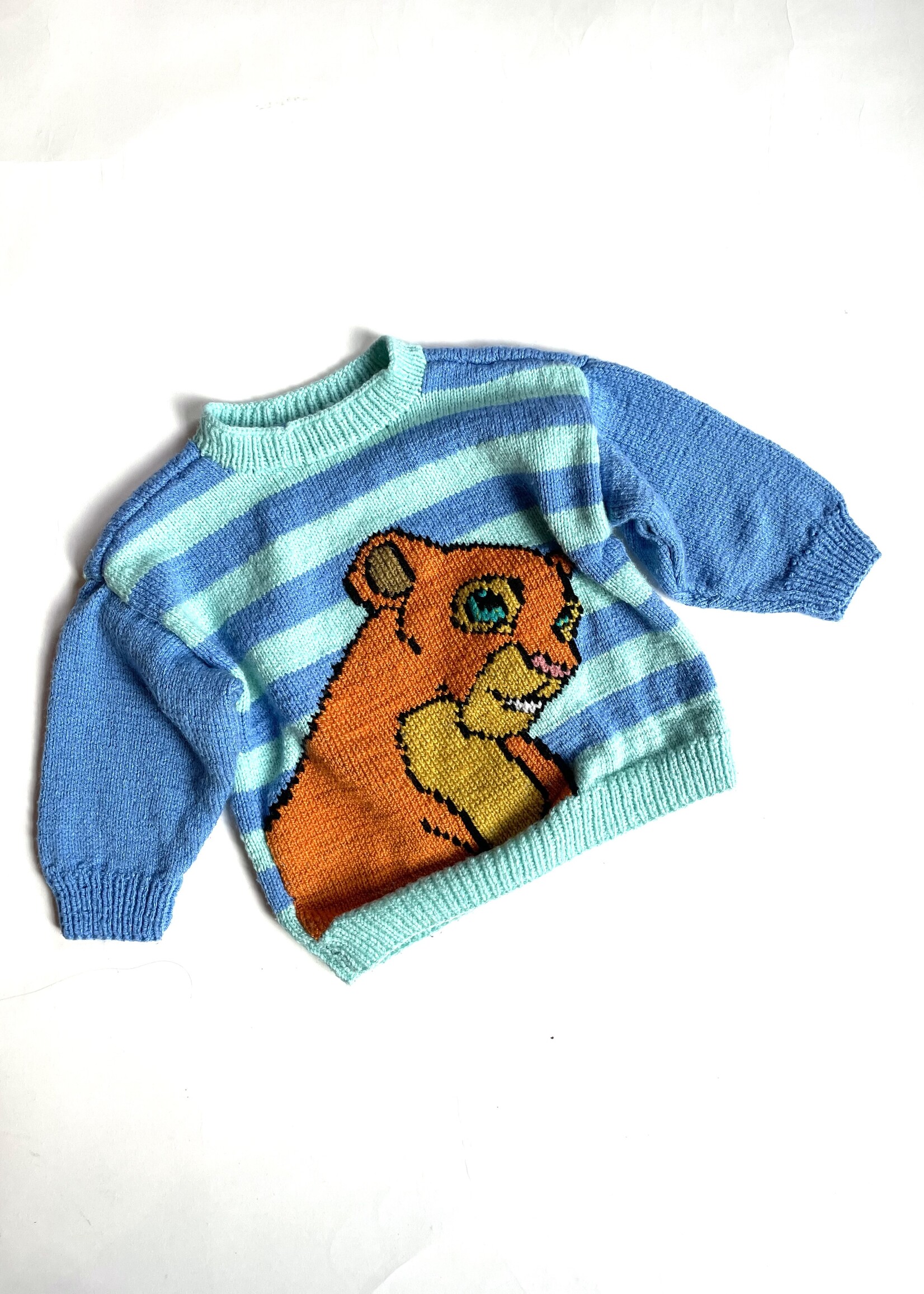 Handmade Striped Lion Queen Sweater 2-3y