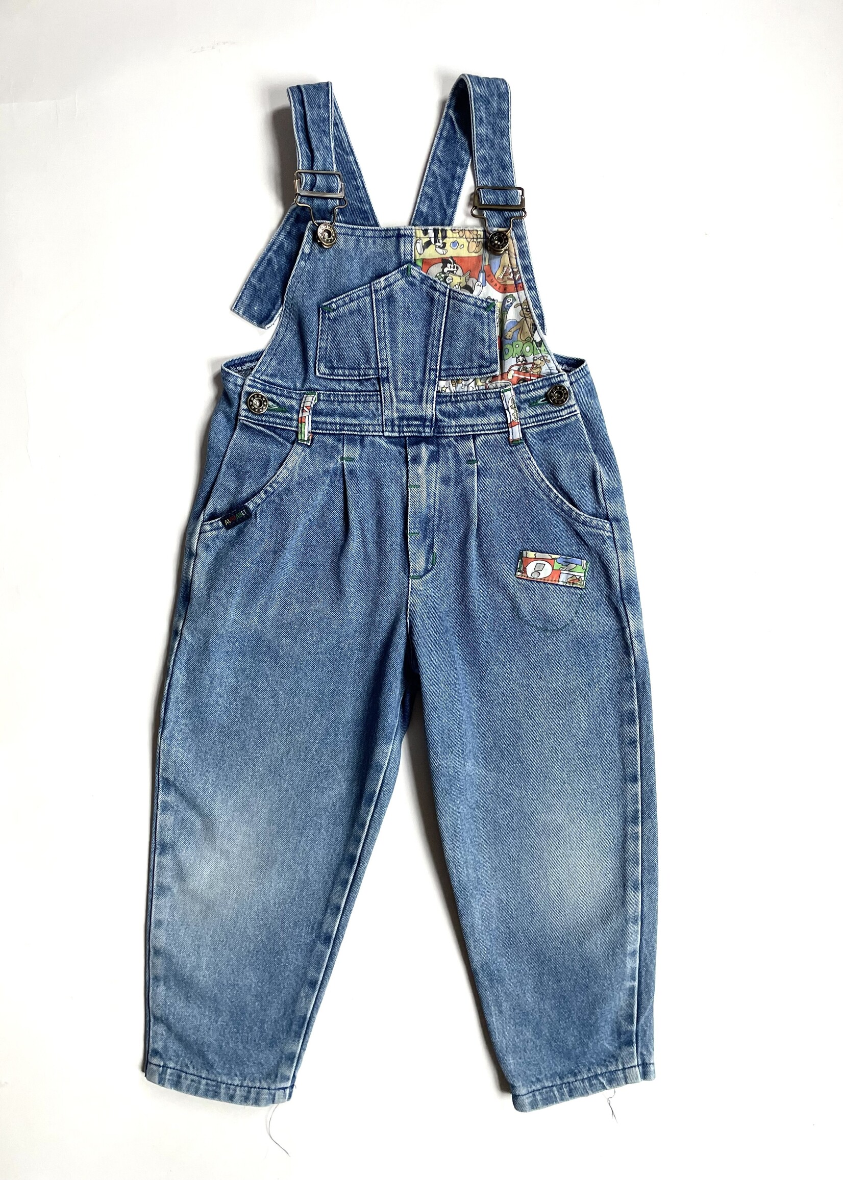 Vintage Denim Cartoon Dungarees 3-4y