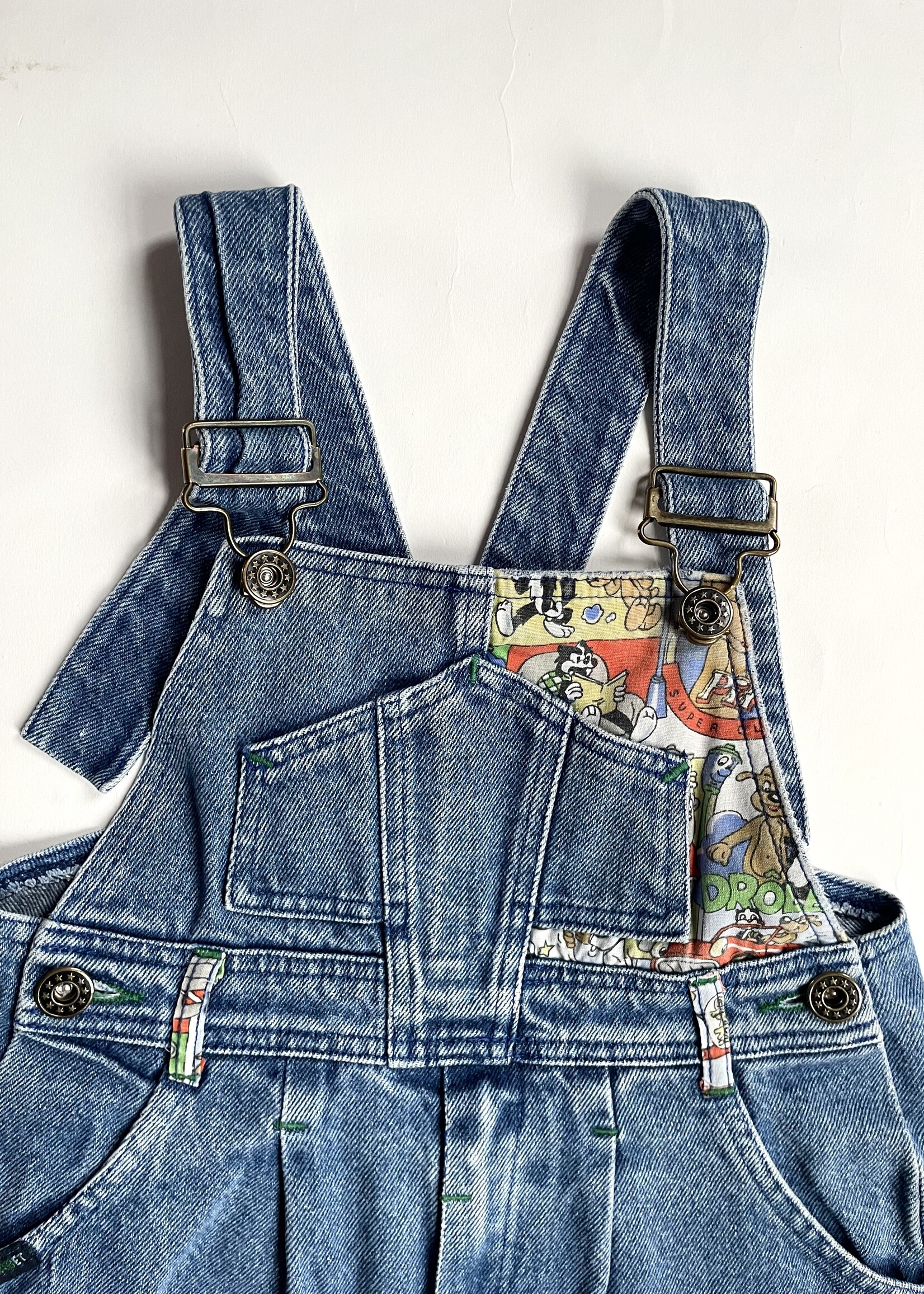 Vintage Denim Cartoon Dungarees 3-4y