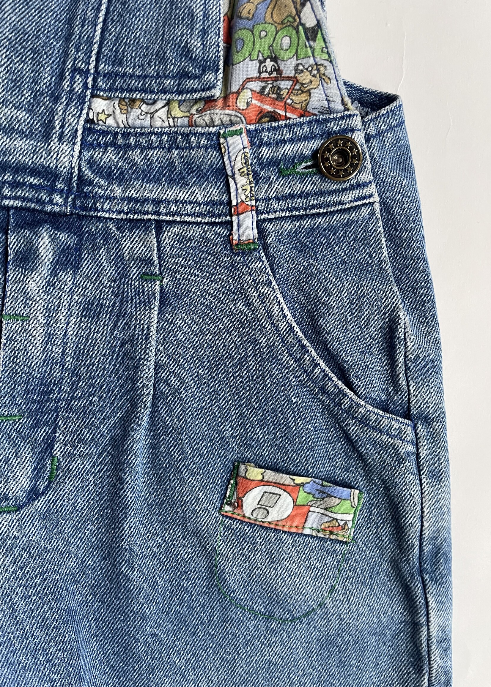 Vintage Denim Cartoon Dungarees 3-4y