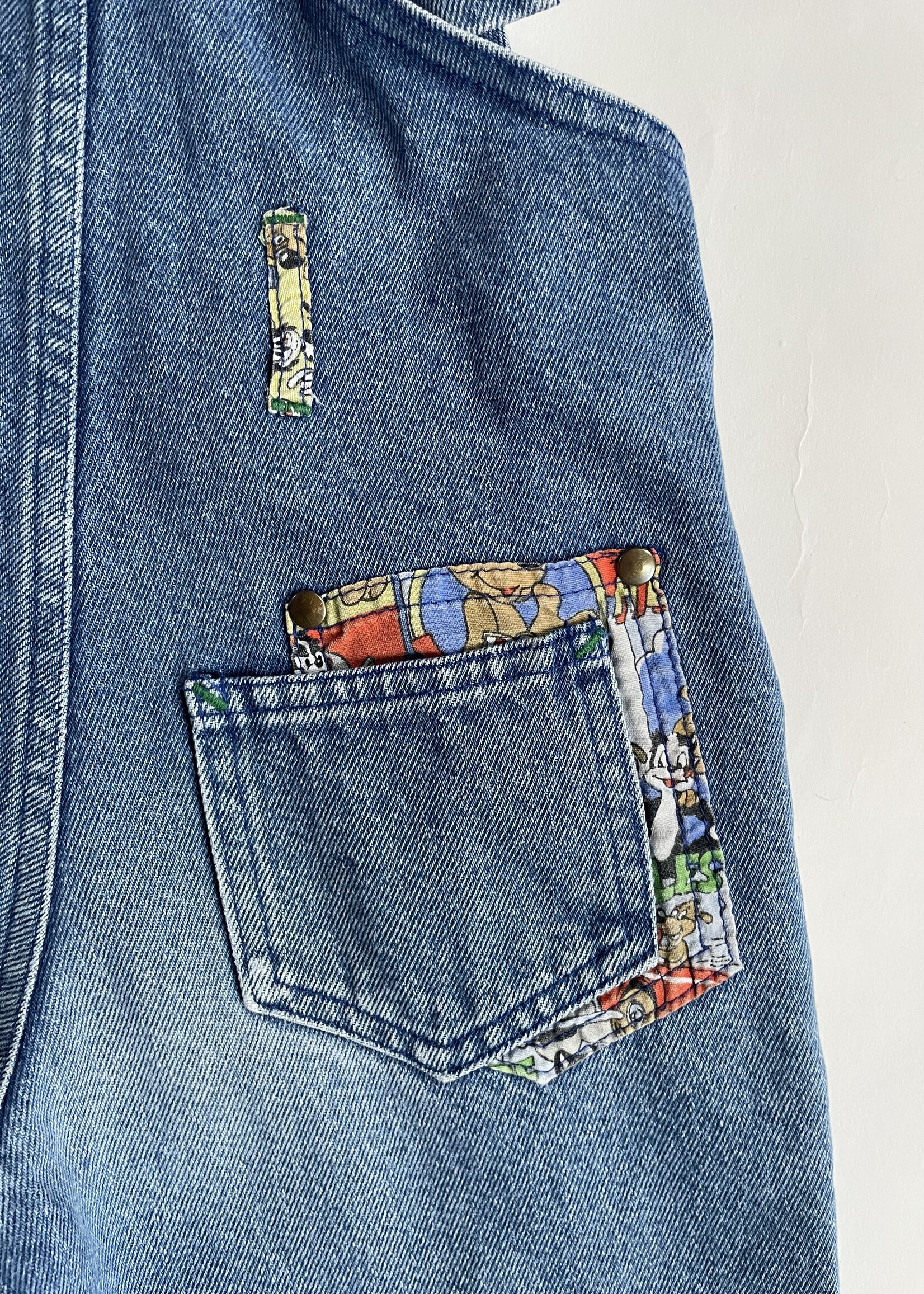 Vintage Denim Cartoon Dungarees 3-4y