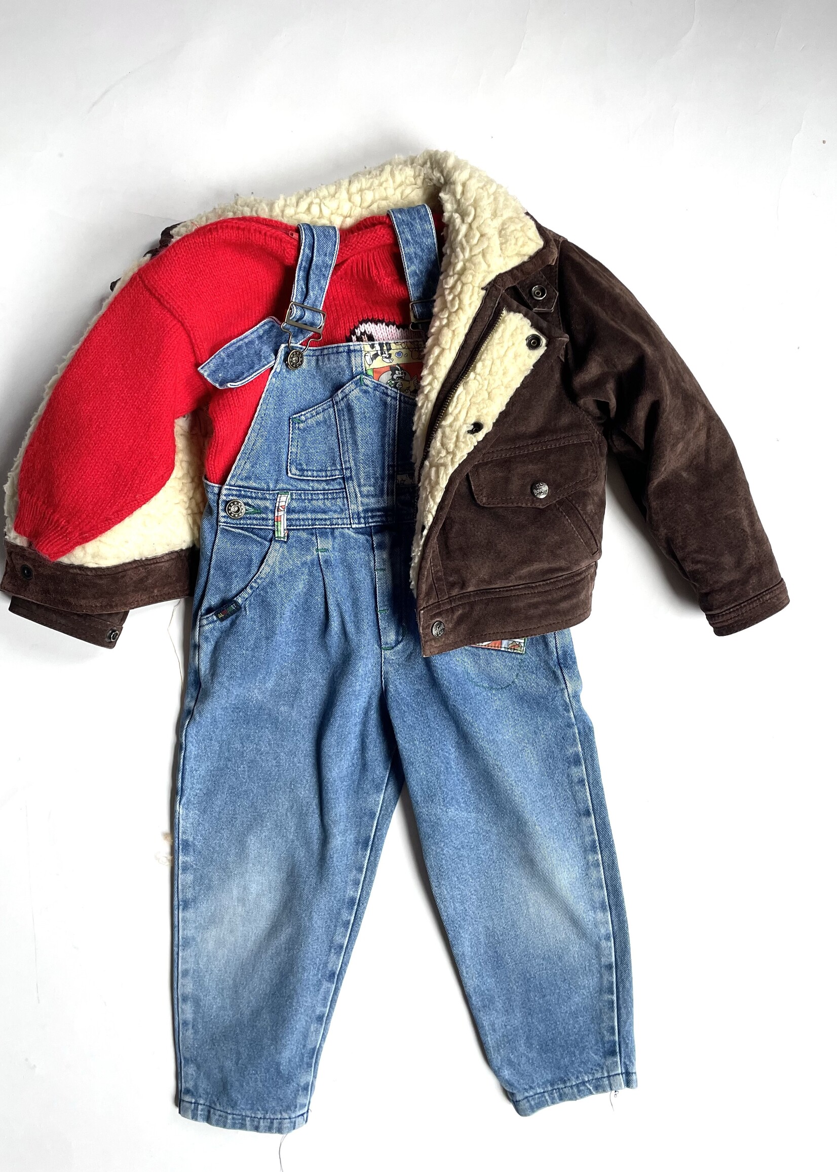 Vintage Denim Cartoon Dungarees 3-4y