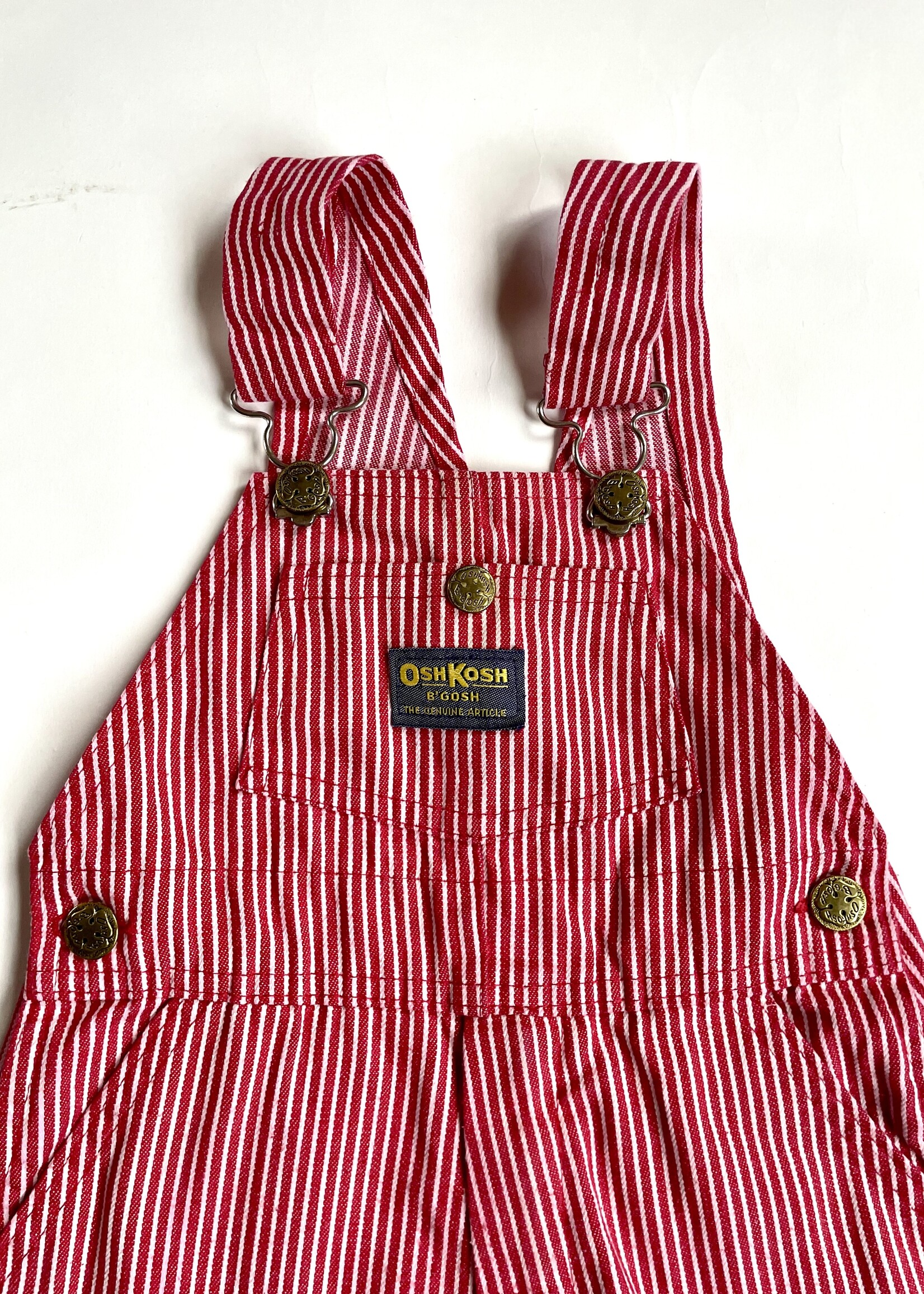 OshKosh USA Red Striped Dungarees 18m