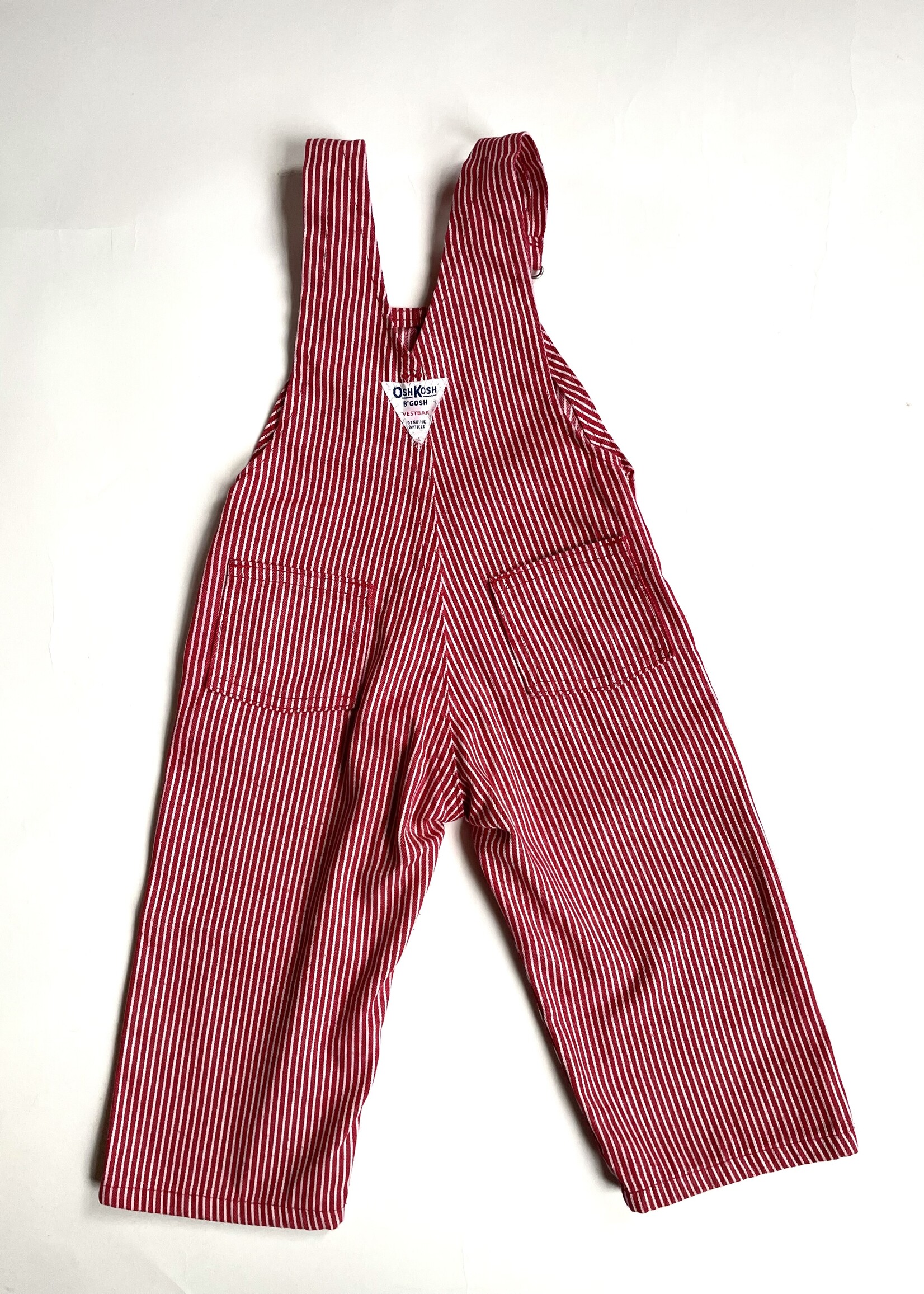 OshKosh USA Red Striped Dungarees 18m