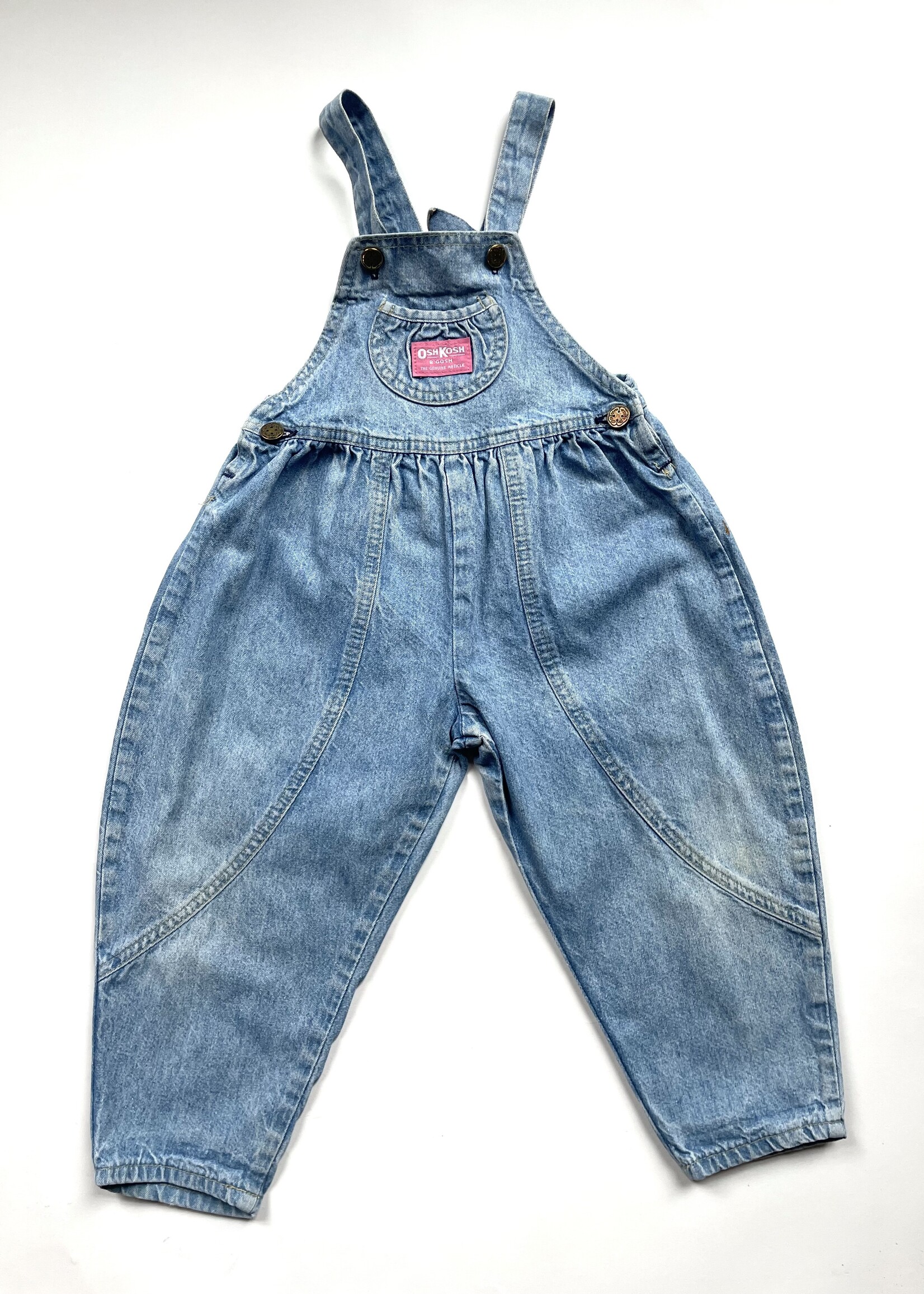 OshKosh USA Light Wash Bubble Dungarees 3-4y