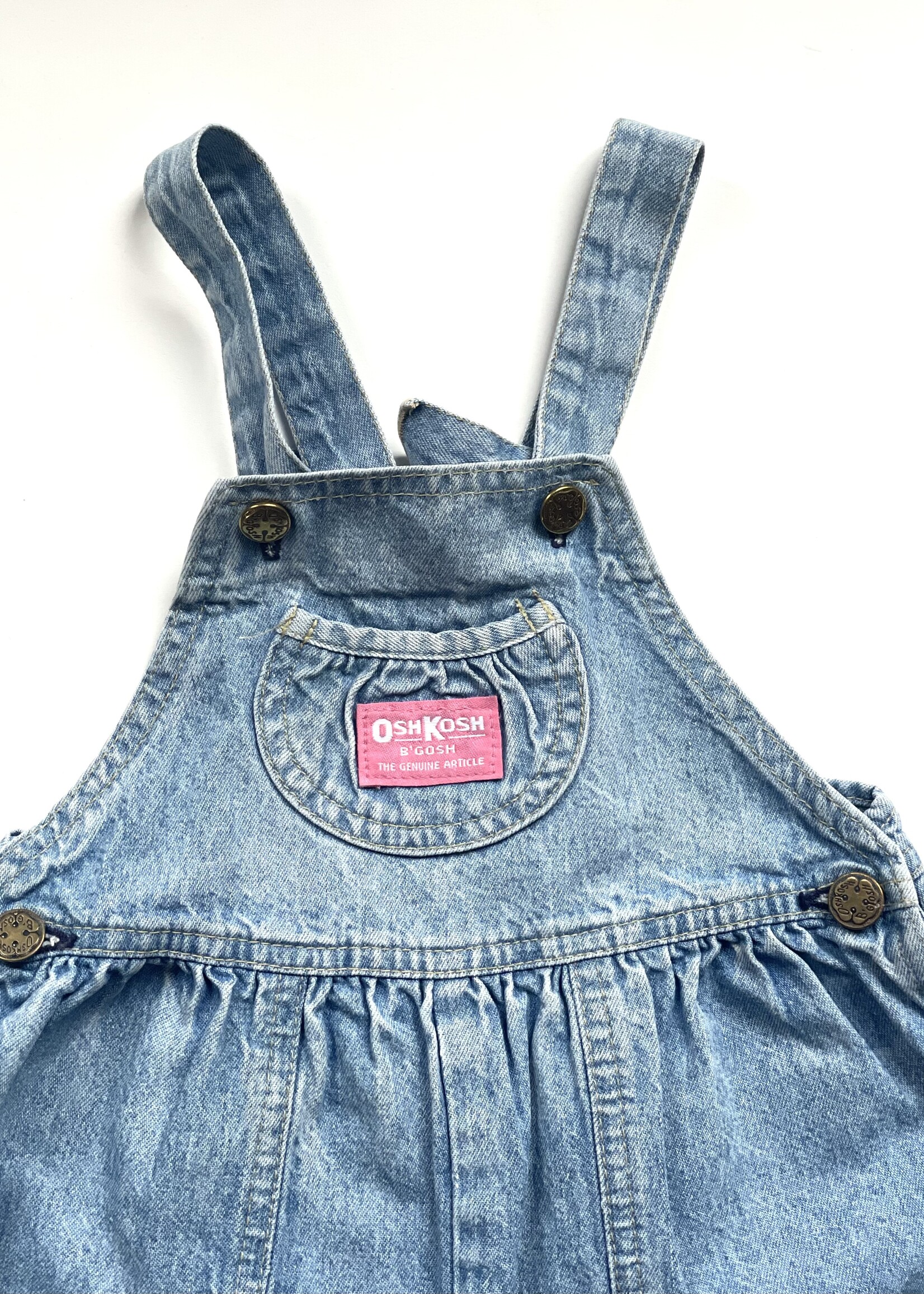 OshKosh USA Light Wash Bubble Dungarees 3-4y