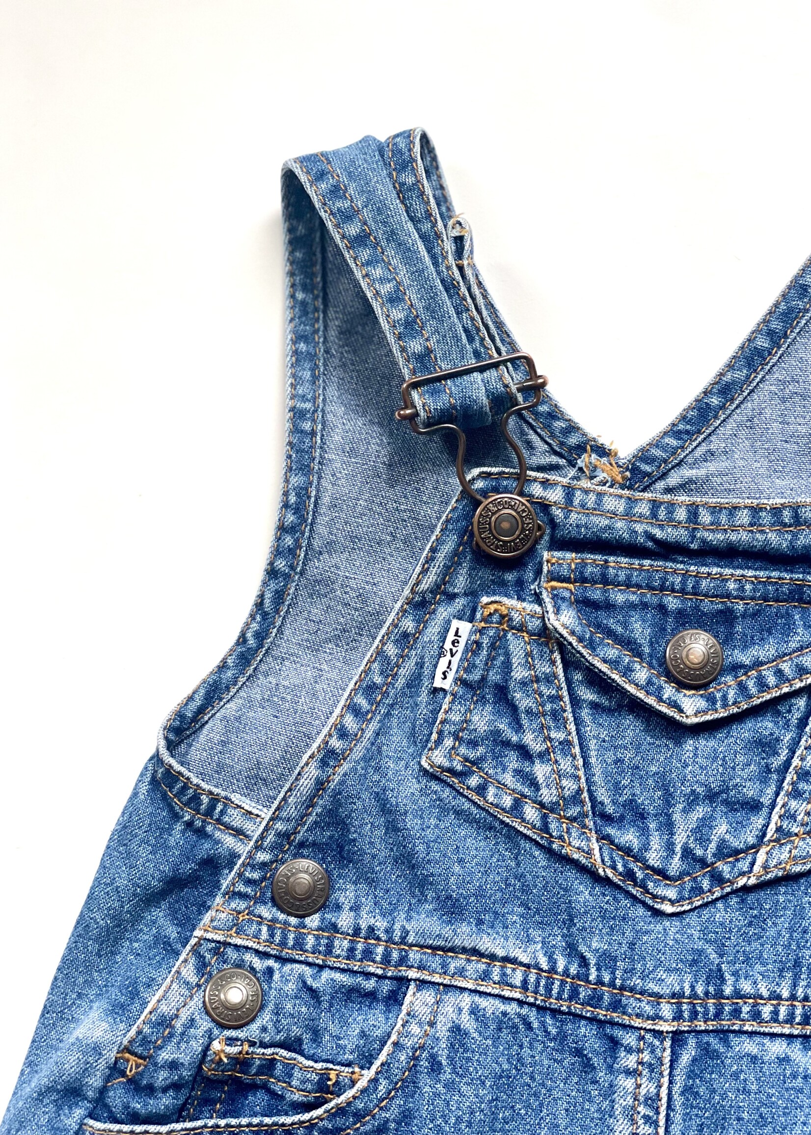 Levi's White Tab Denim Puffy Dungarees 6m