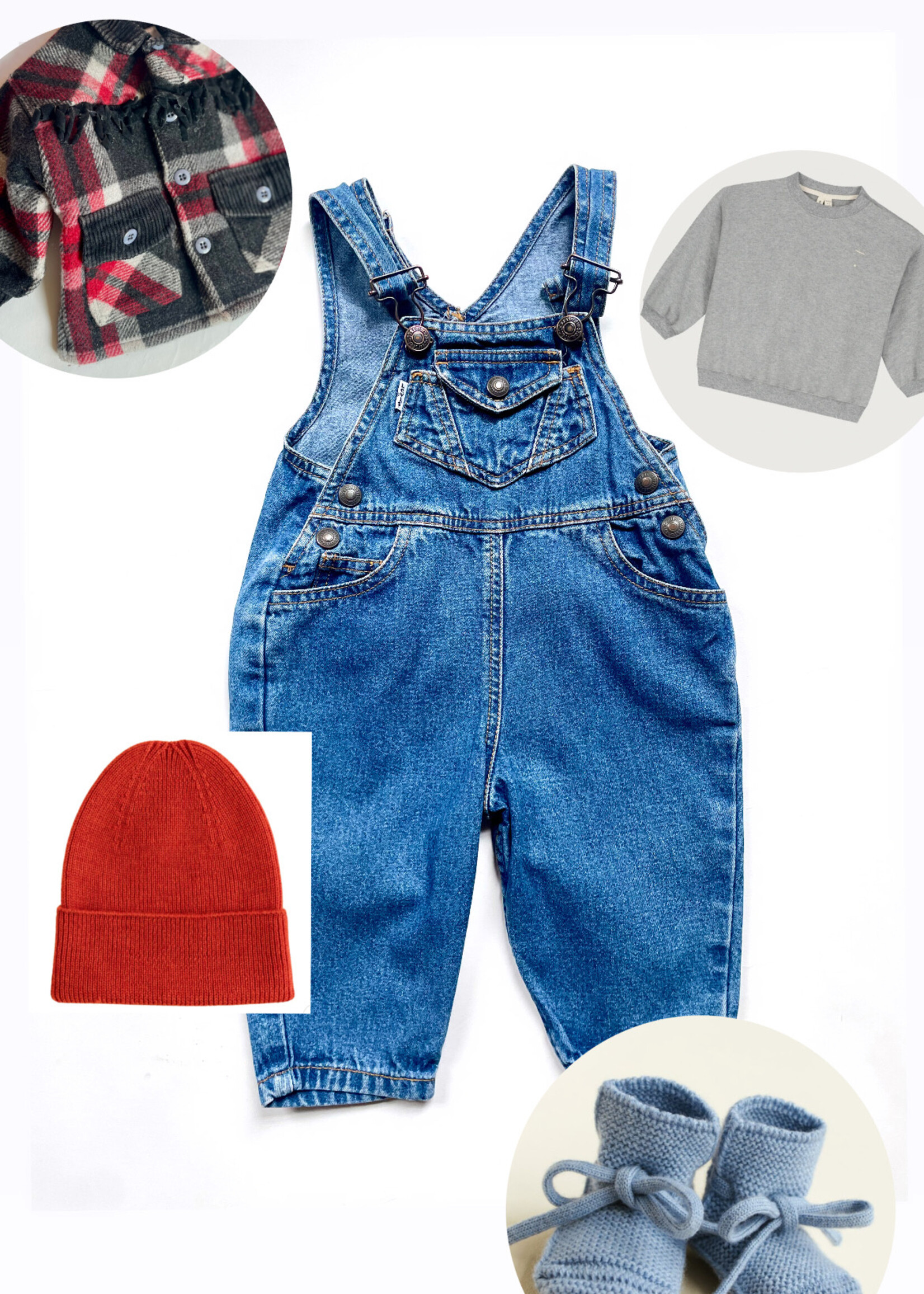 Levi's White Tab Denim Puffy Dungarees 6m
