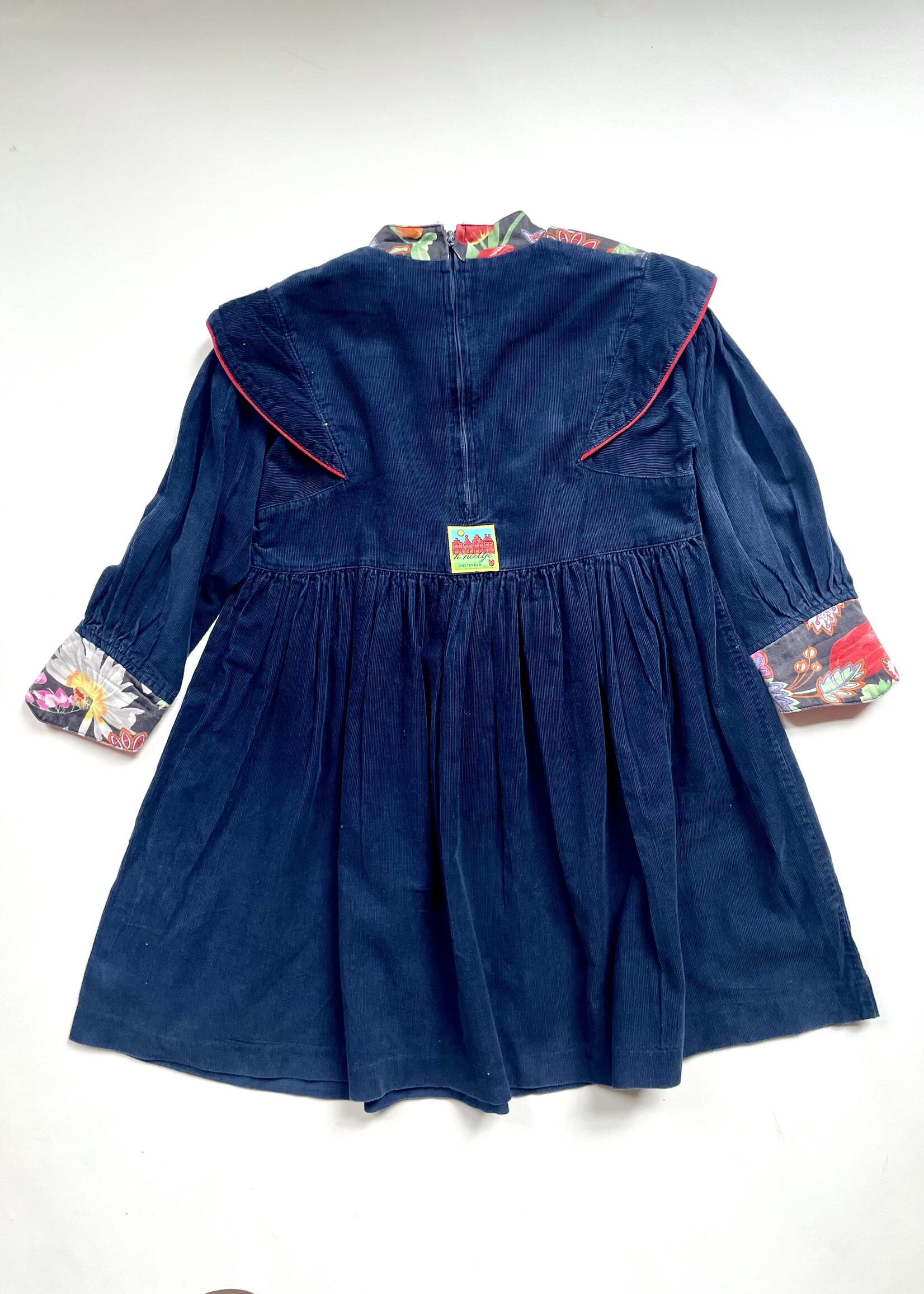 K'neeltje Blue Velvet Floral Kimono Dress 6y