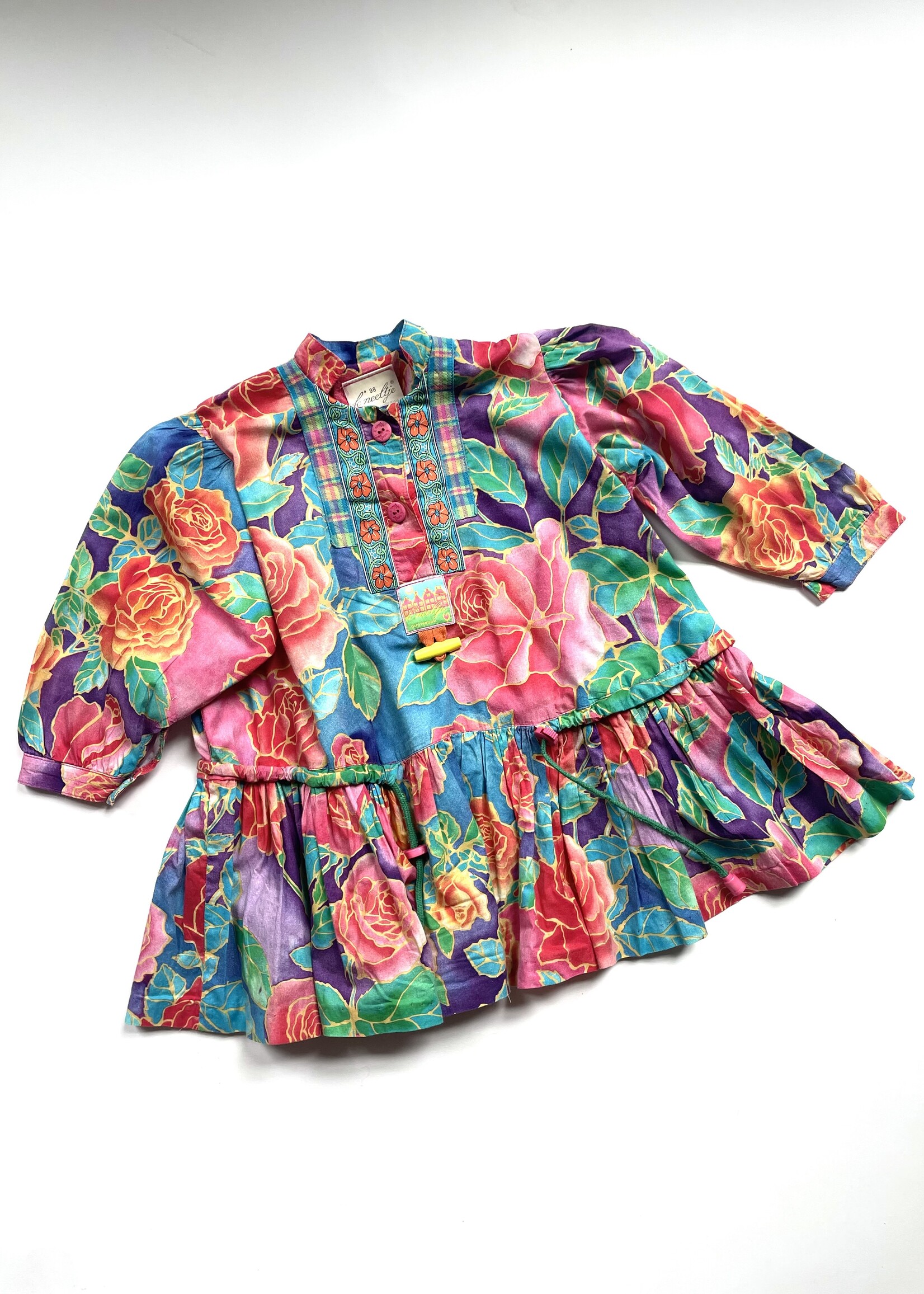 K'neeltje Floral Frilly Wide Fit Dress 3y