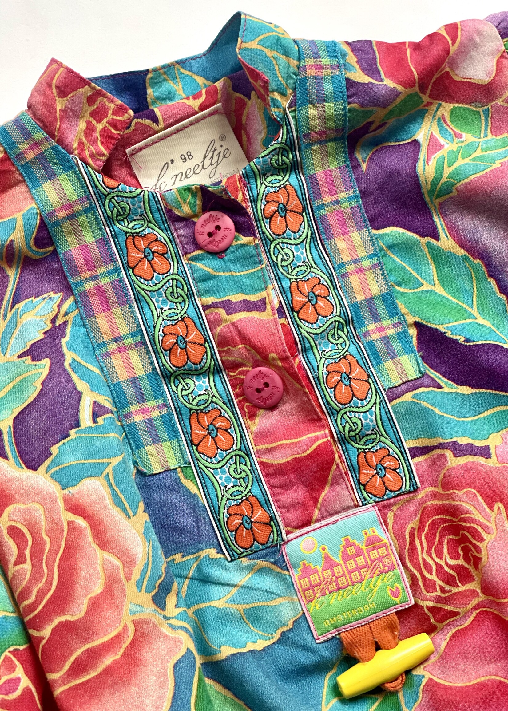 K'neeltje Floral Frilly Wide Fit Dress 3y