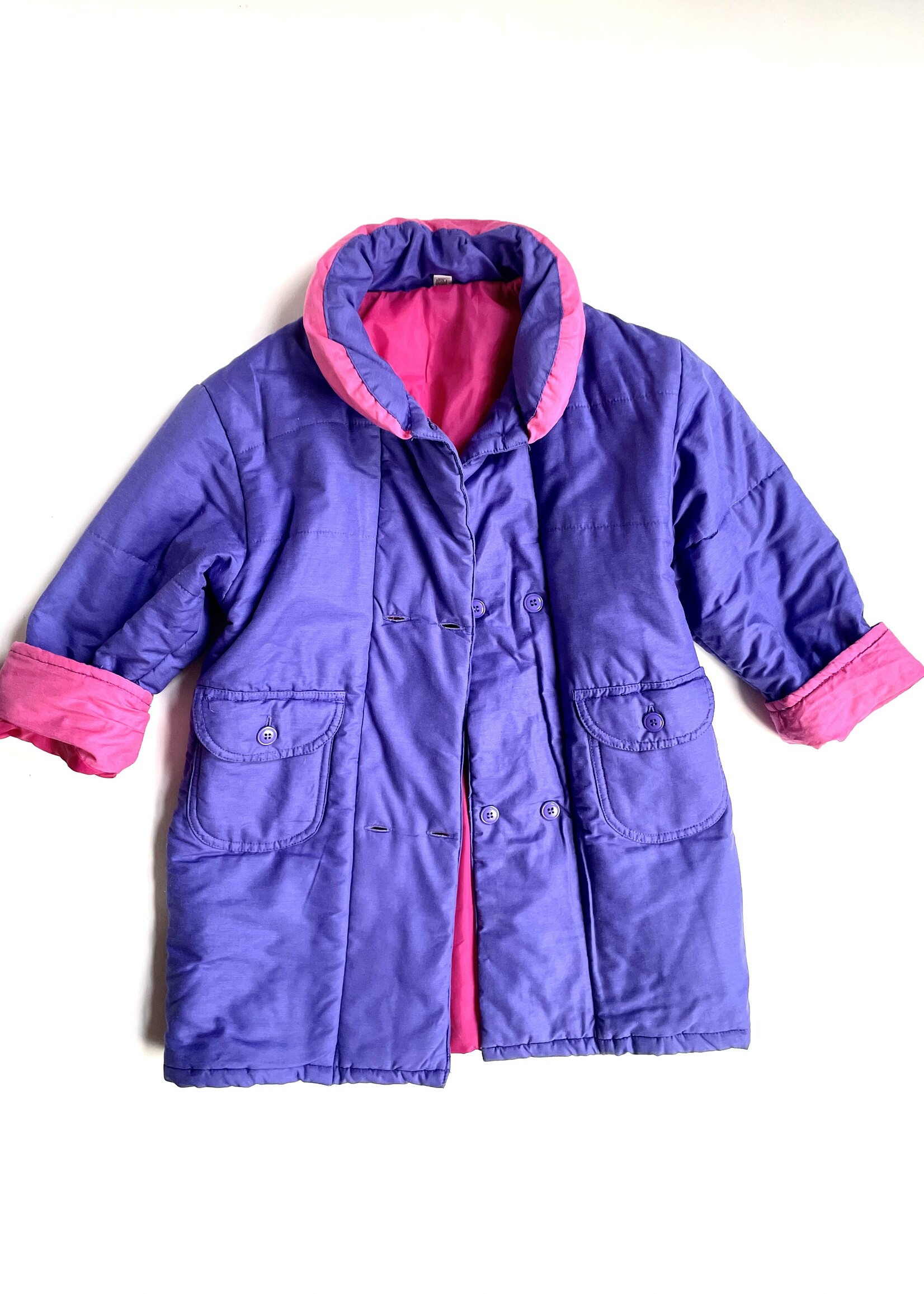 Vintage Purple Pink Lined Coat 8-10y