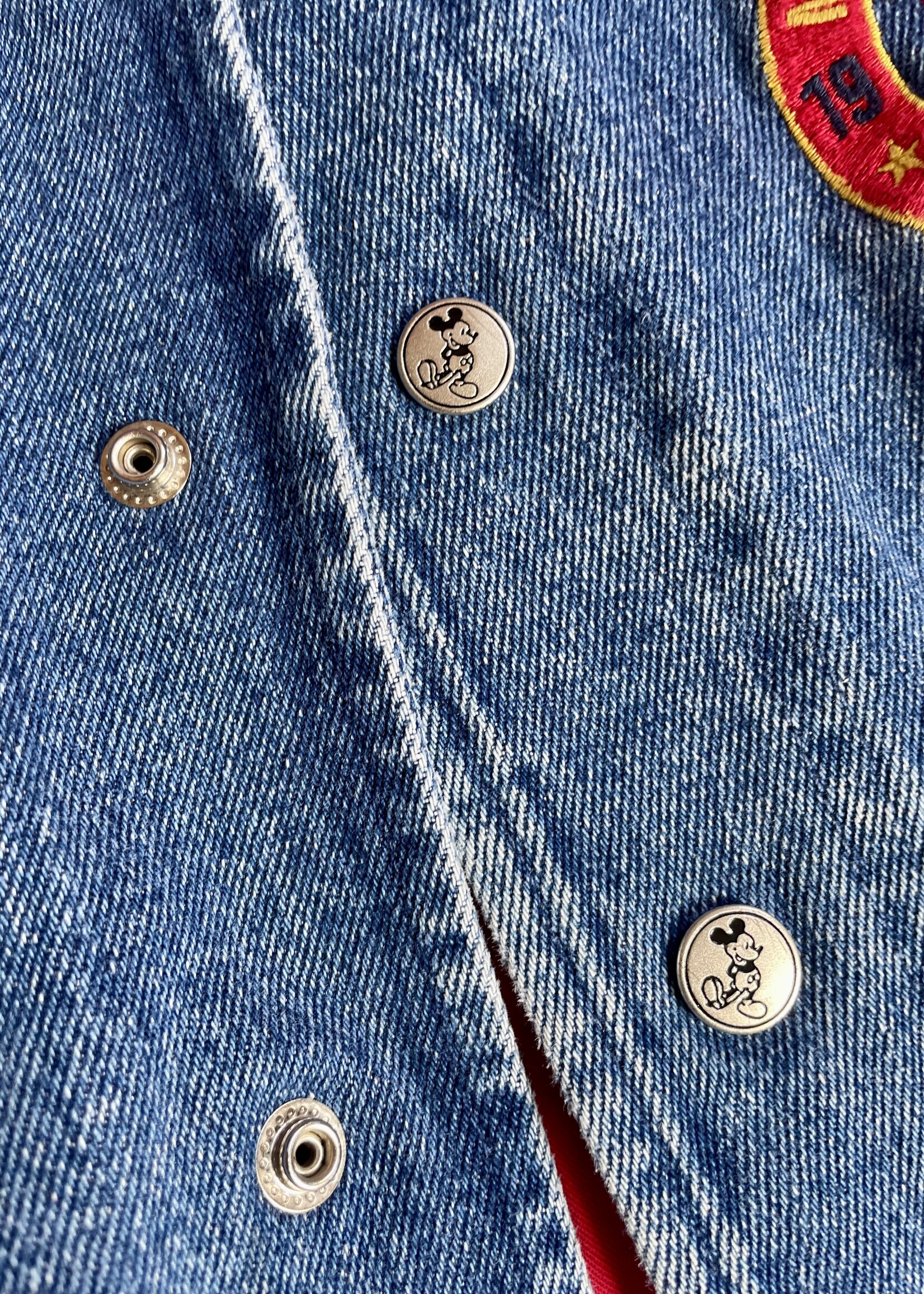 Disney Denim Baseball Mickey Bomber Jacket 6y