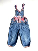Oilily Puffy Demin Checked Dungarees 6-8y