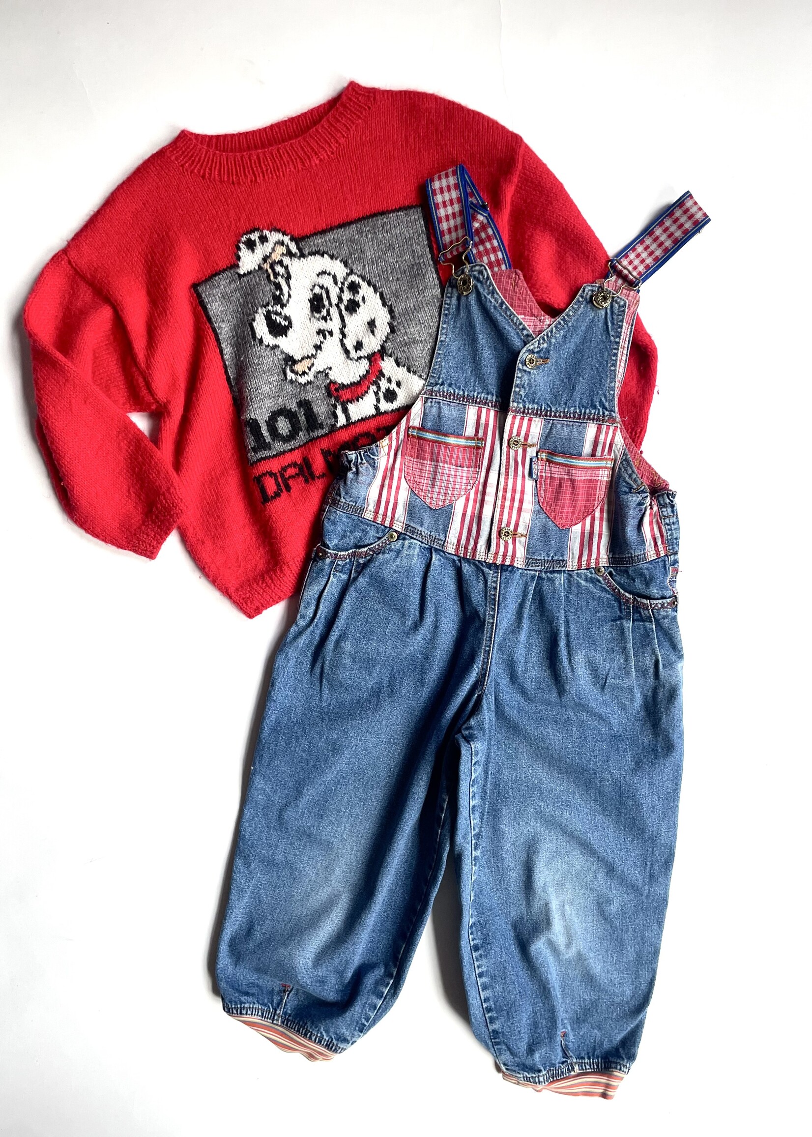 Oilily Puffy Demin Checked Dungarees 6-8y