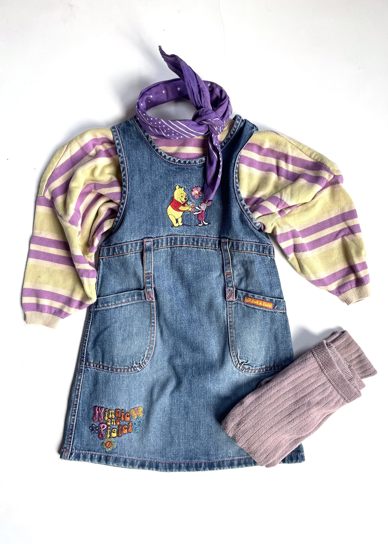 Vintage Winnie & Piglet 2YK Denim Dress 5y