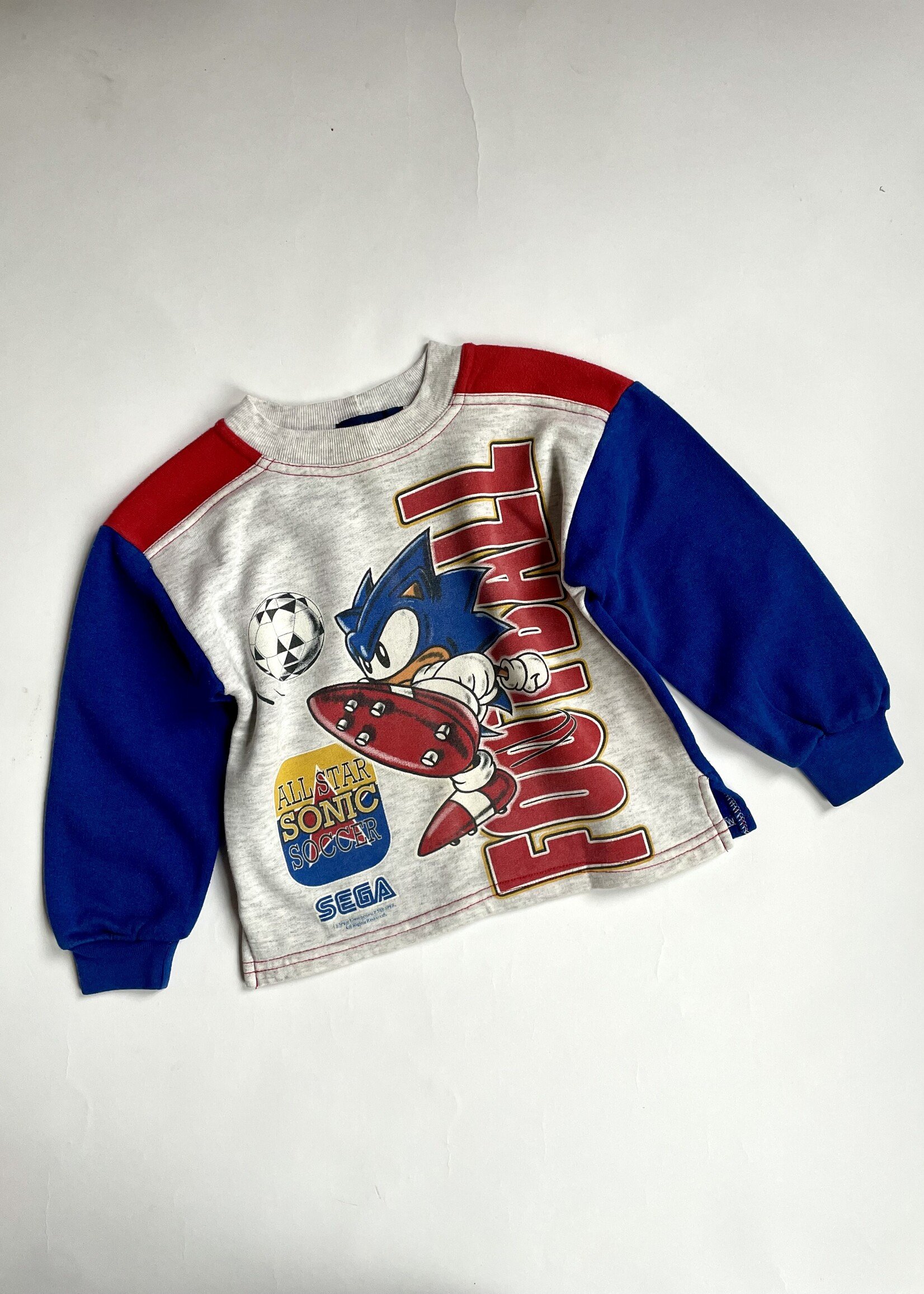 Vintage Sega Sonic Soccer '98 Sweater 3-4y
