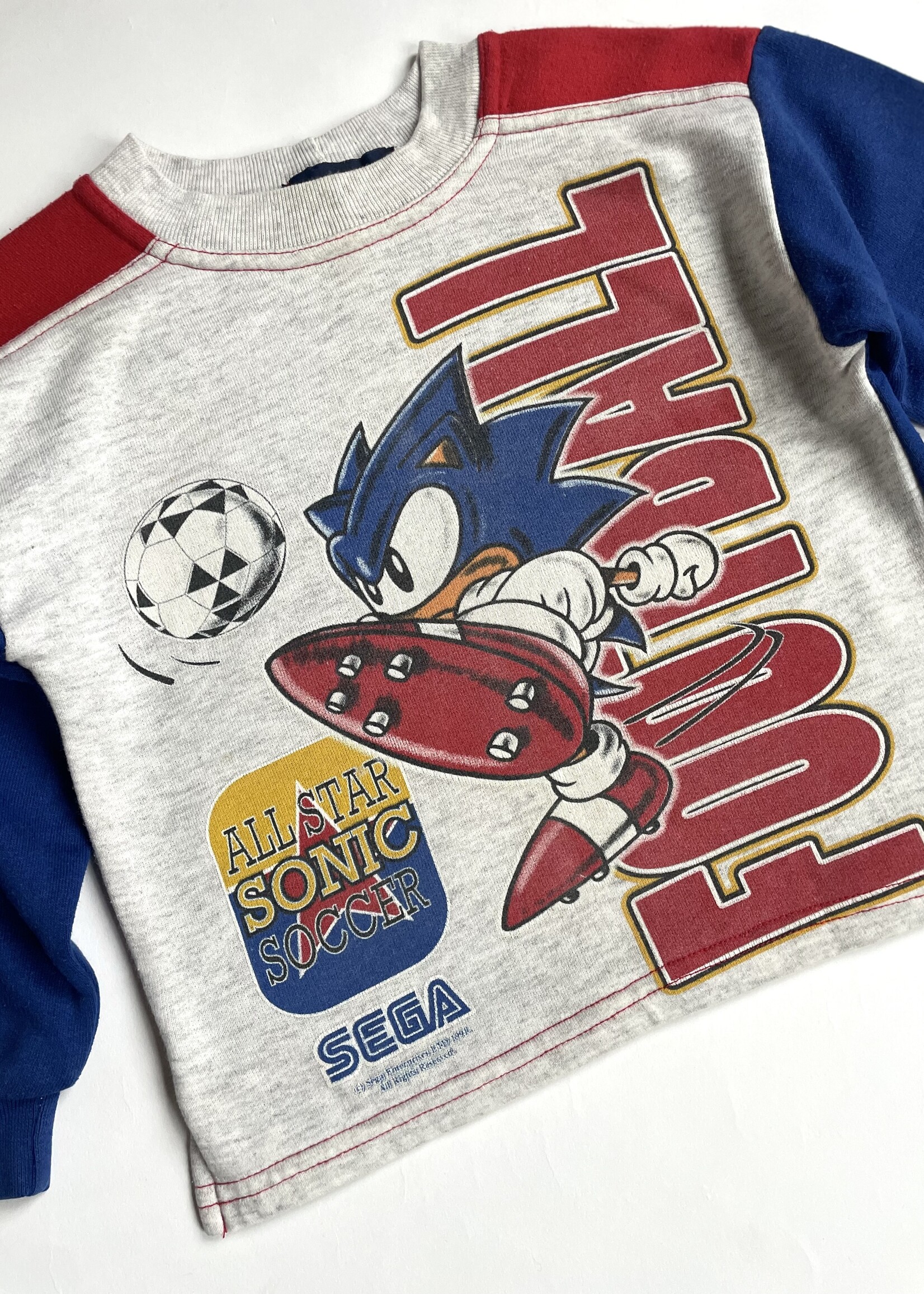 Vintage Sega Sonic Soccer '98 Sweater 3-4y