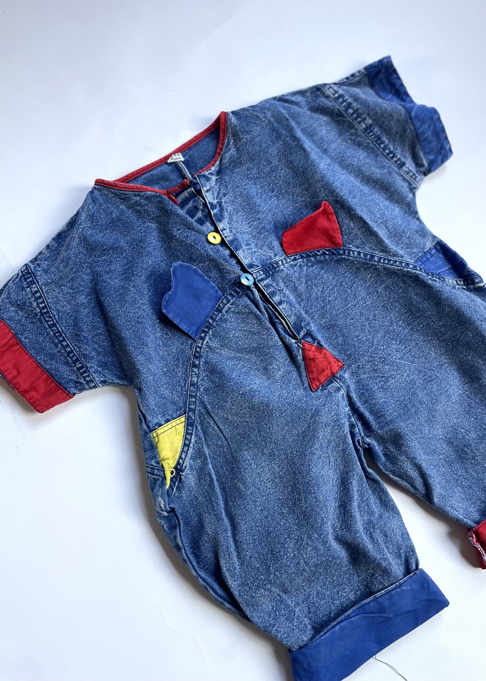 Vintage Wide Fit Acid Colorblock Playsuit 12-18m