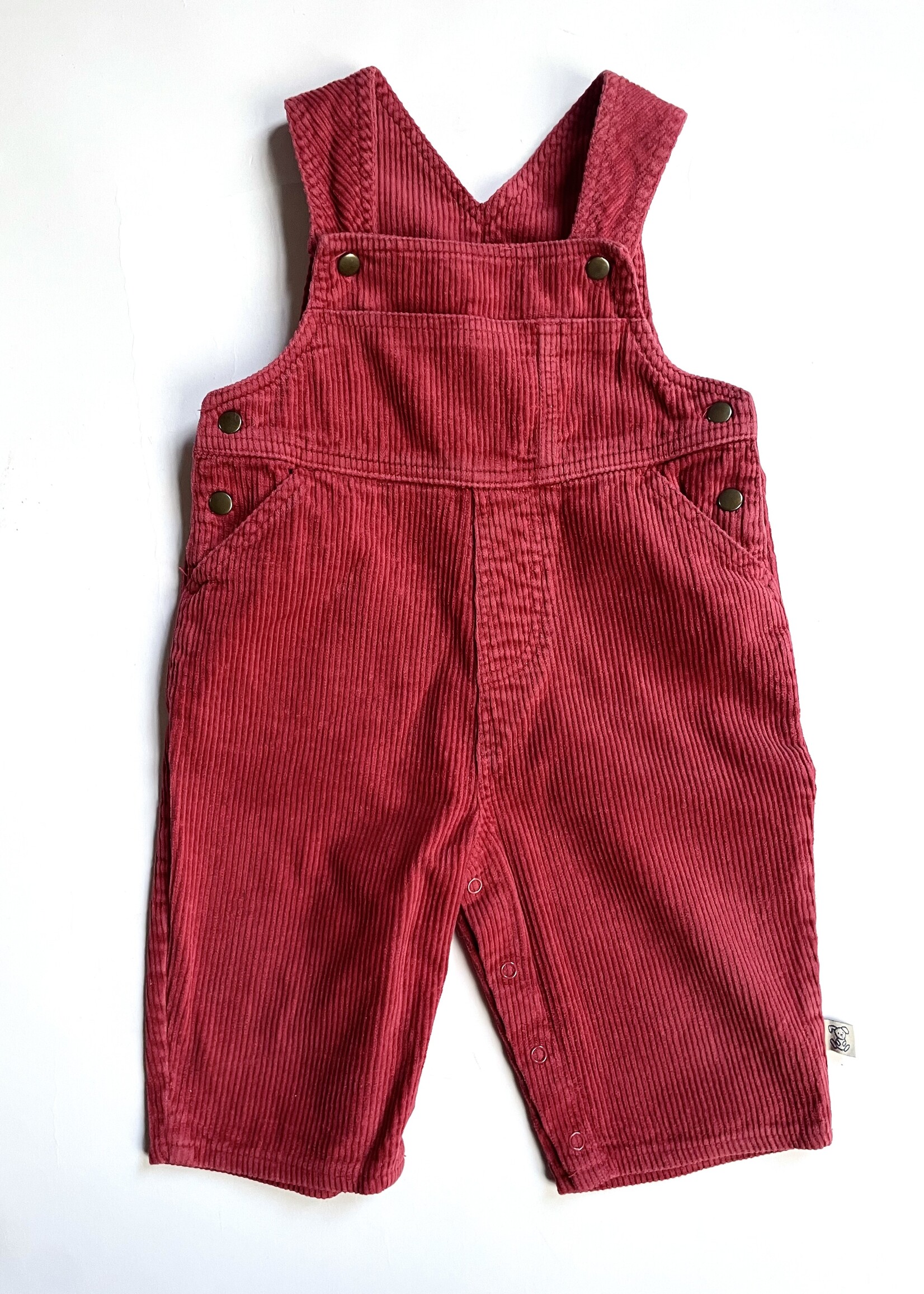 Vintage Red Velvet Dungarees 12-18m