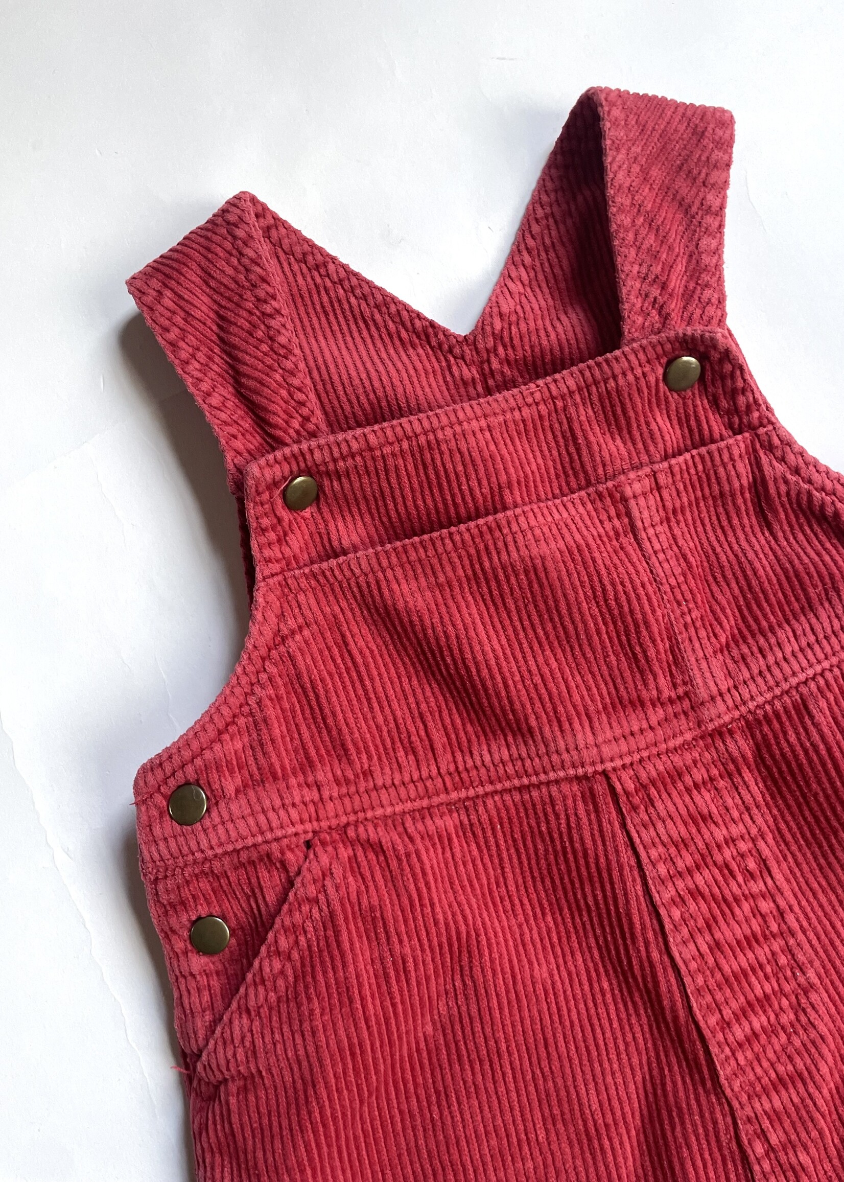 Vintage Red Velvet Dungarees 12-18m