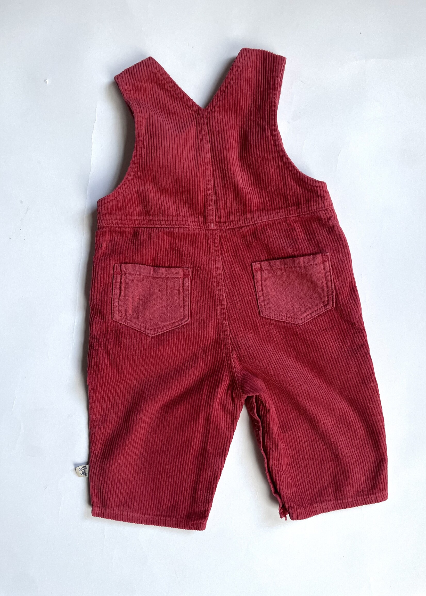 Vintage Red Velvet Dungarees 12-18m