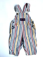 Vintage Striped Denim Dungarees 9m