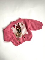 Handmade Pink Bambi Sweater 6-9m
