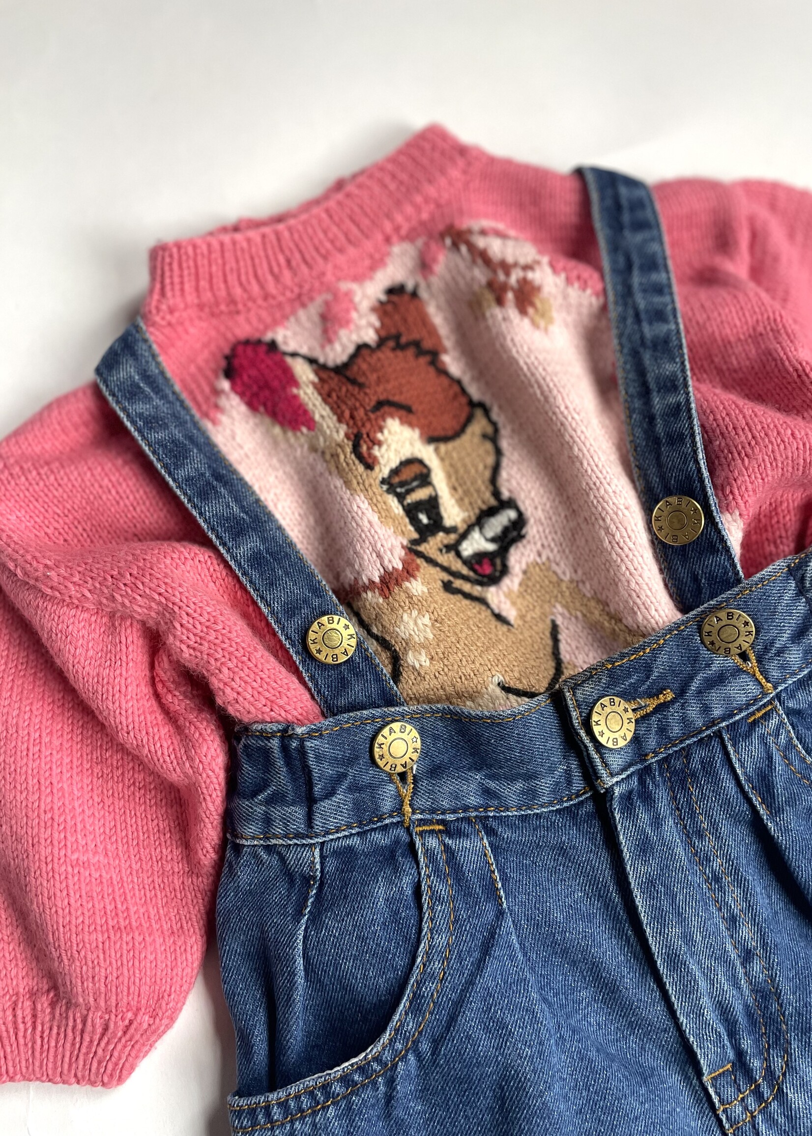 Handmade Pink Bambi Sweater 6-9m