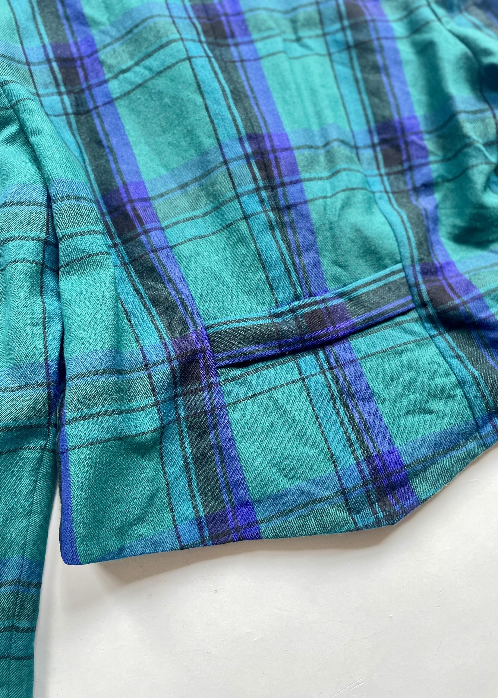 Vintage Tartan Wool Blazer 16+ / S-M