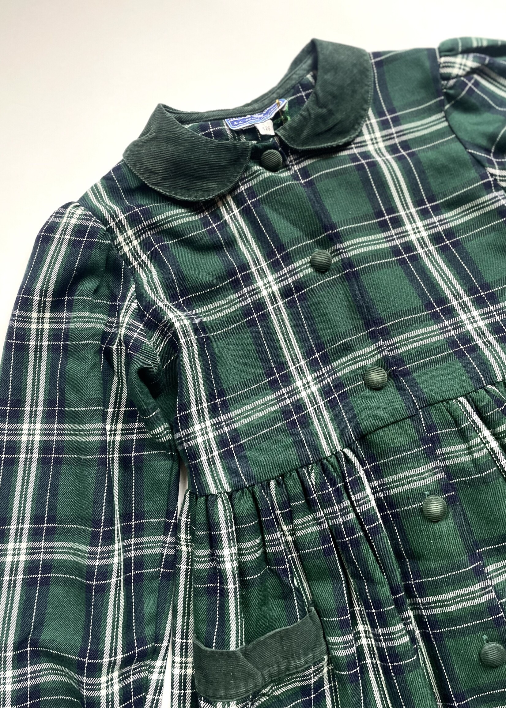 Vintage Green Tartan Dress 7-8y