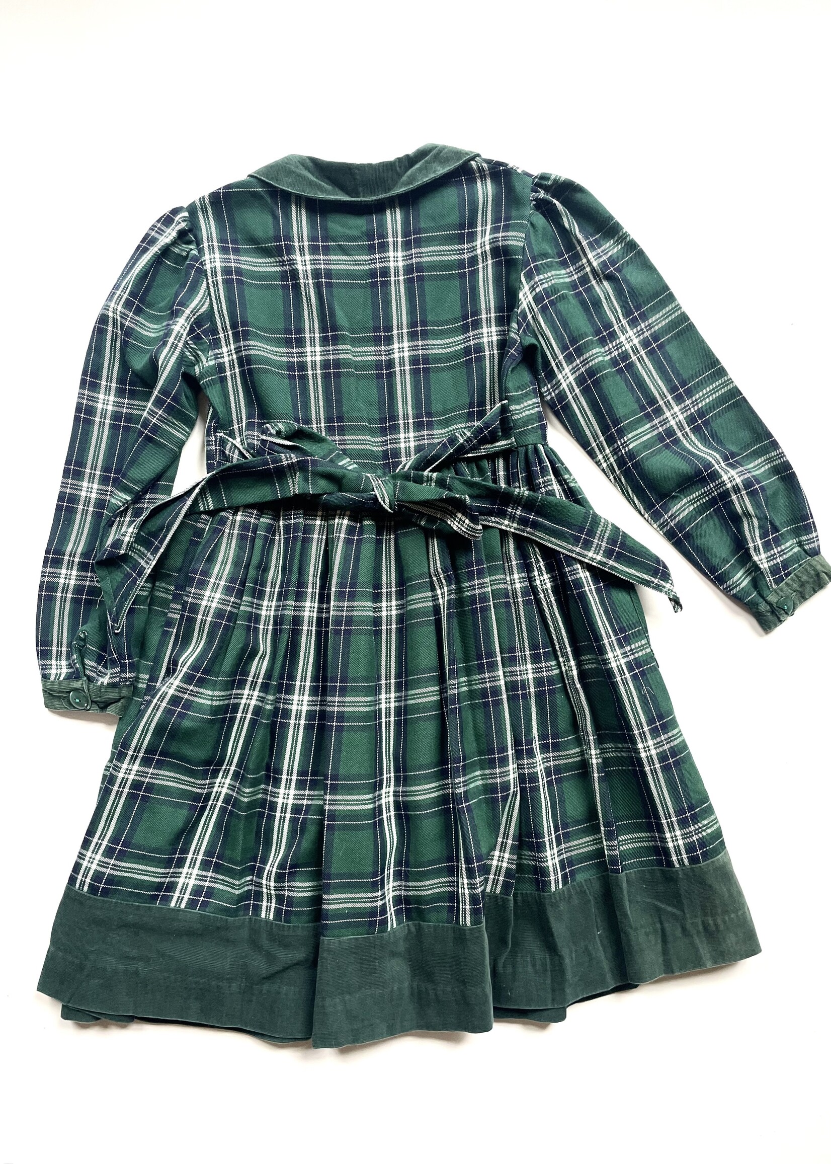 Vintage Green Tartan Dress 7-8y