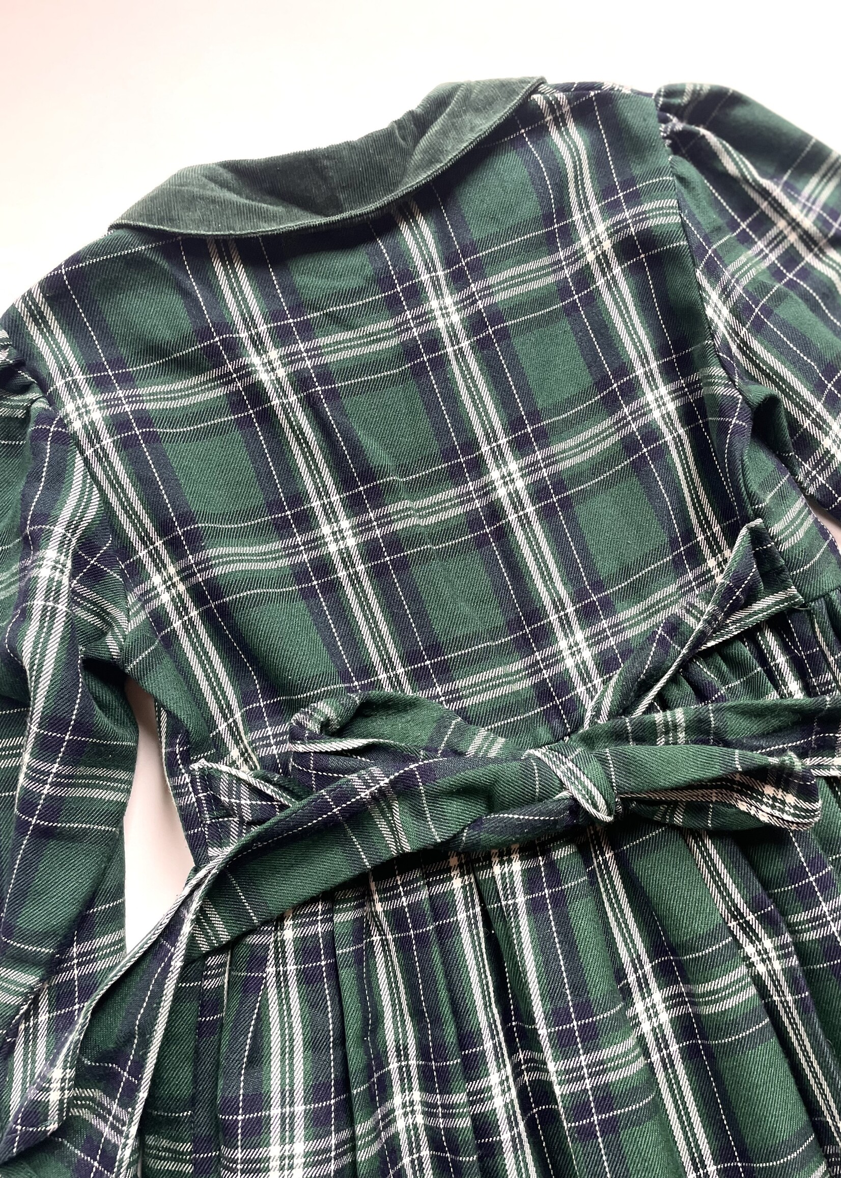 Vintage Green Tartan Dress 7-8y