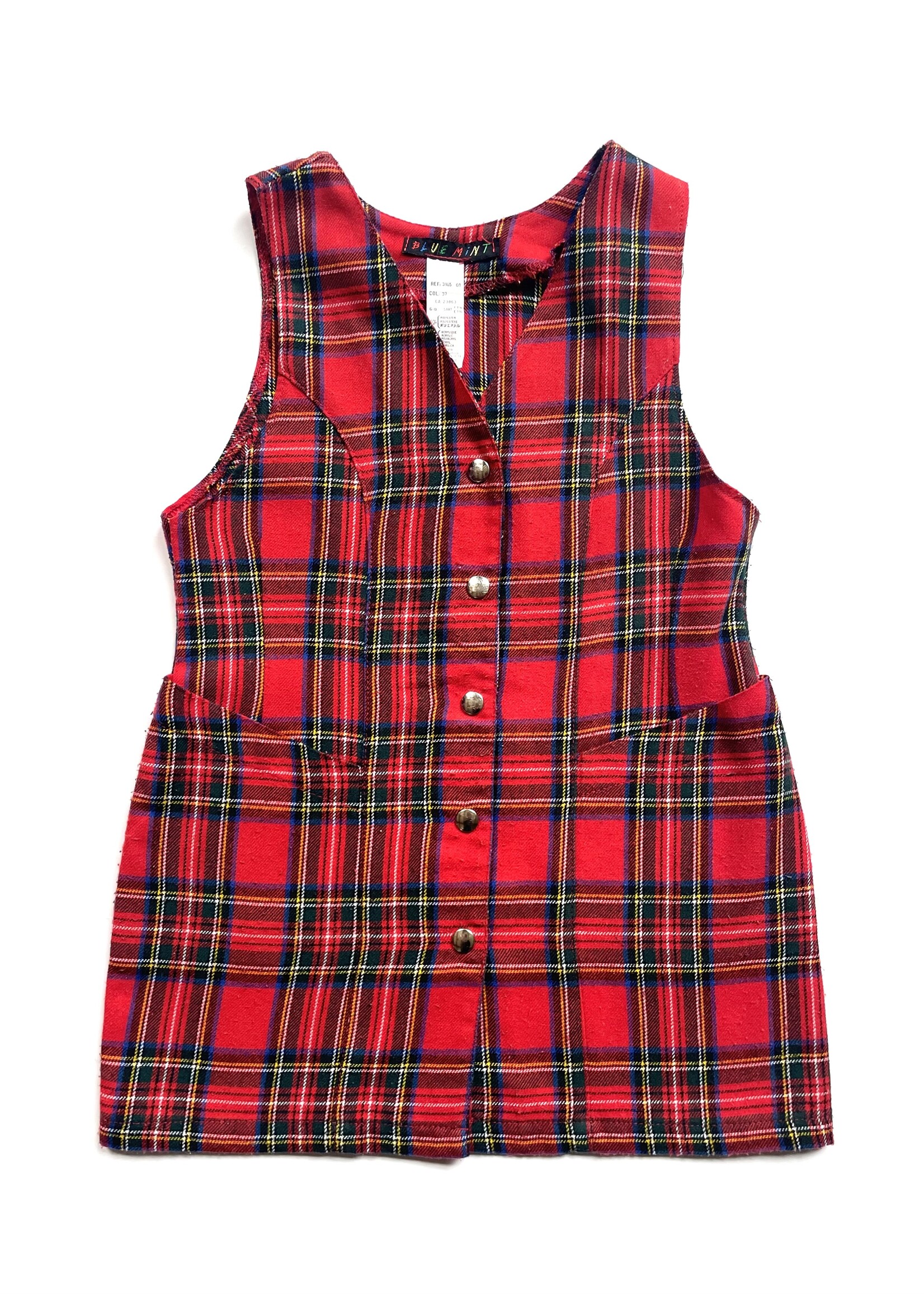 Vintage Red Tartan Dress 4-6y
