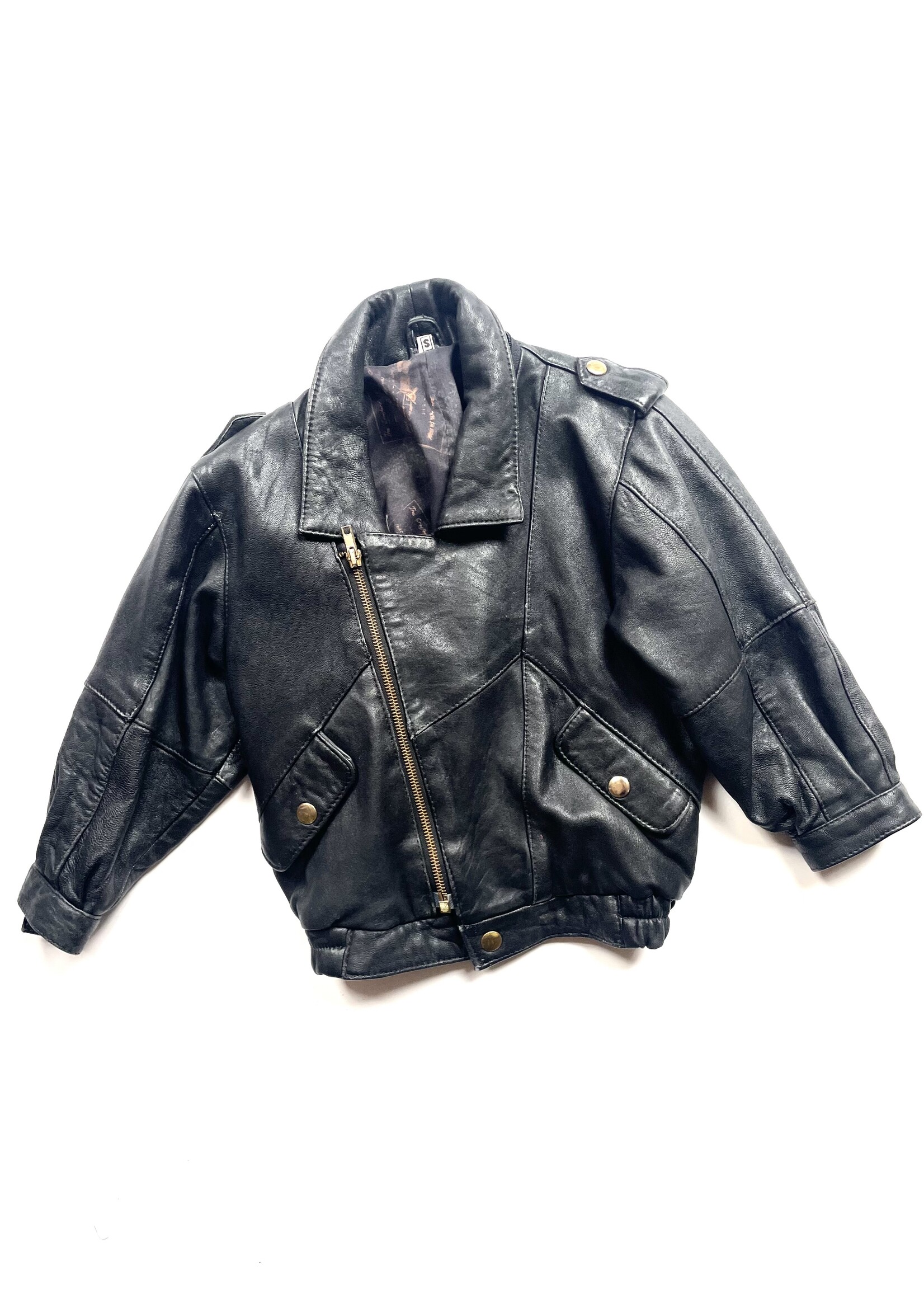 Vintage Leather Bomber Jacket 4y