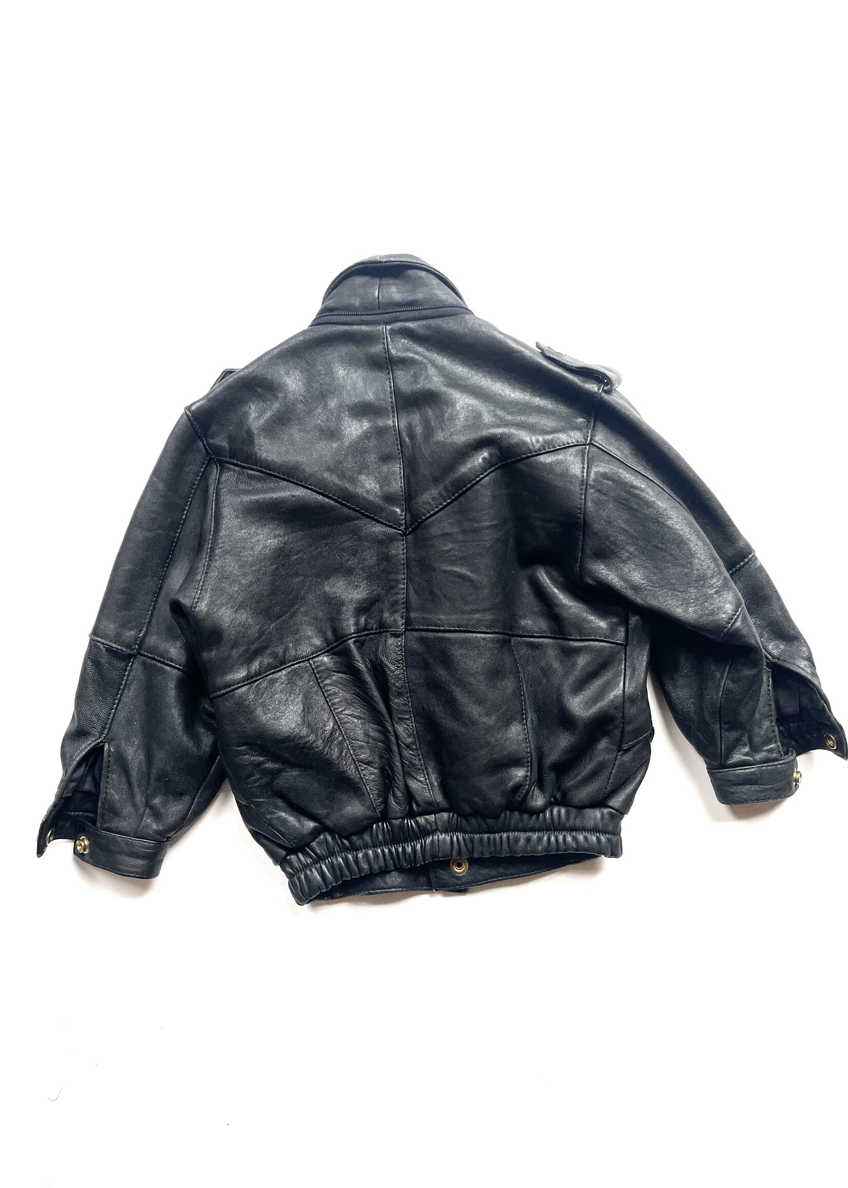Vintage Leather Bomber Jacket 4y