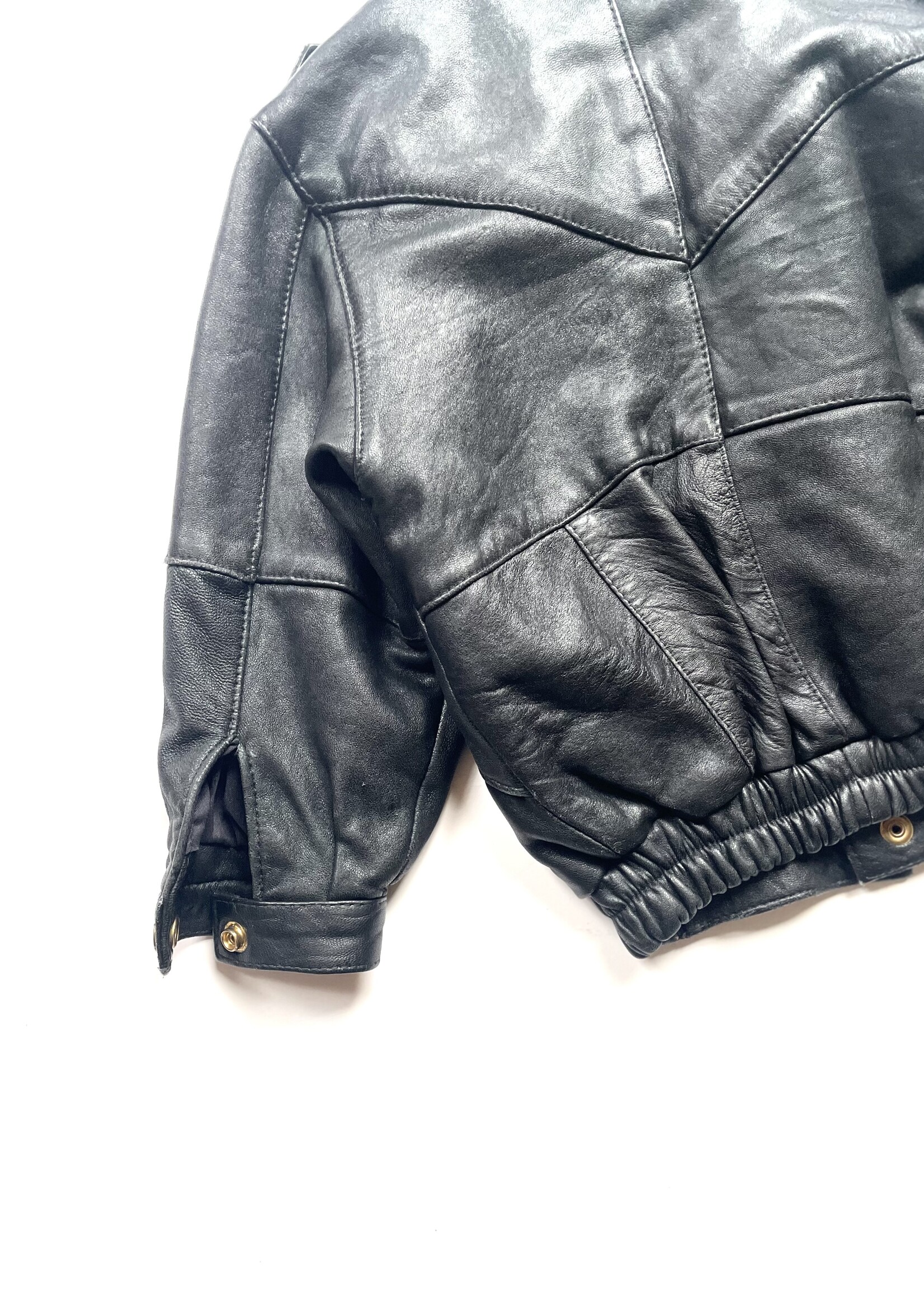 Vintage Leather Bomber Jacket 4y