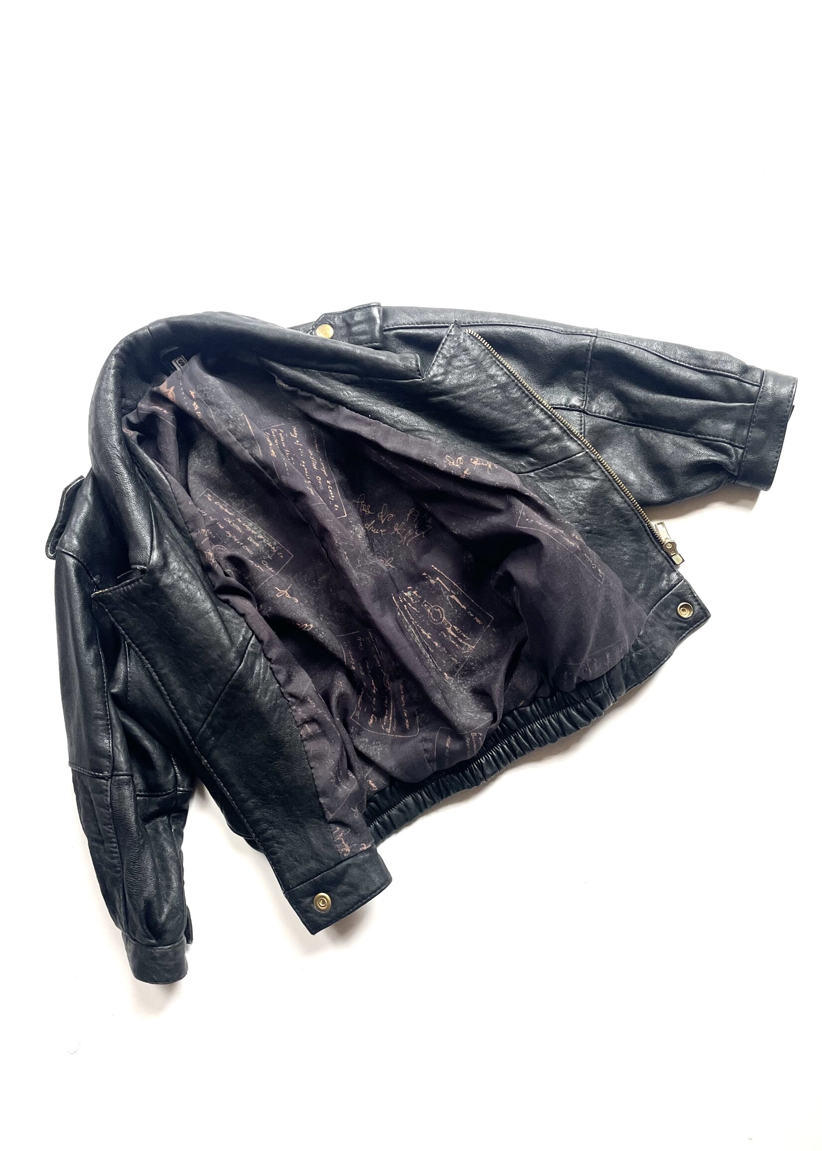 Vintage Leather Bomber Jacket 4y