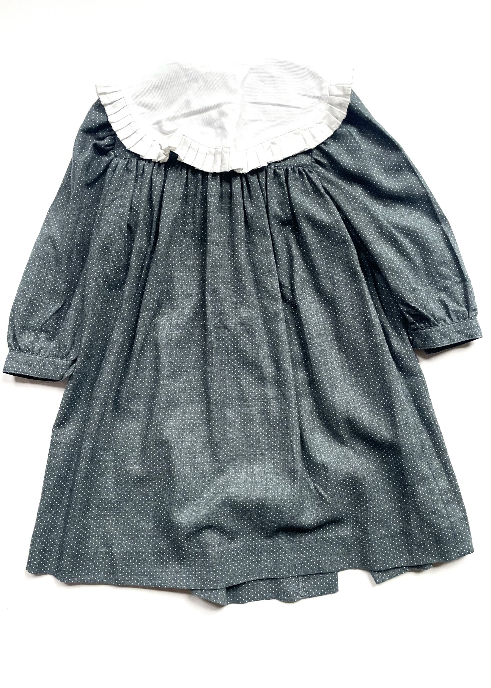 Cacharel Grey Dotted Dress + Frilly Collar 3y