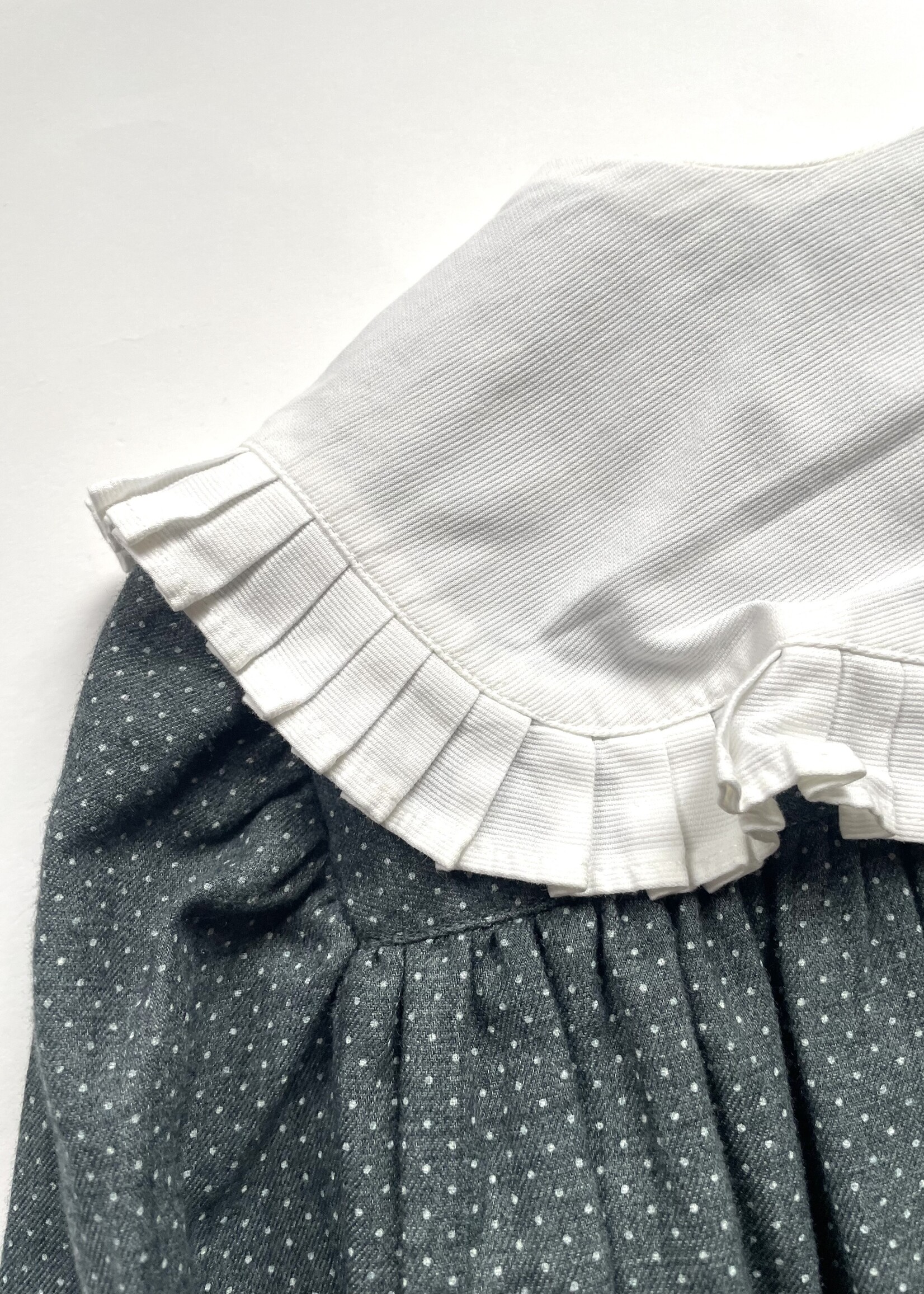 Cacharel Grey Dotted Dress + Frilly Collar 3y