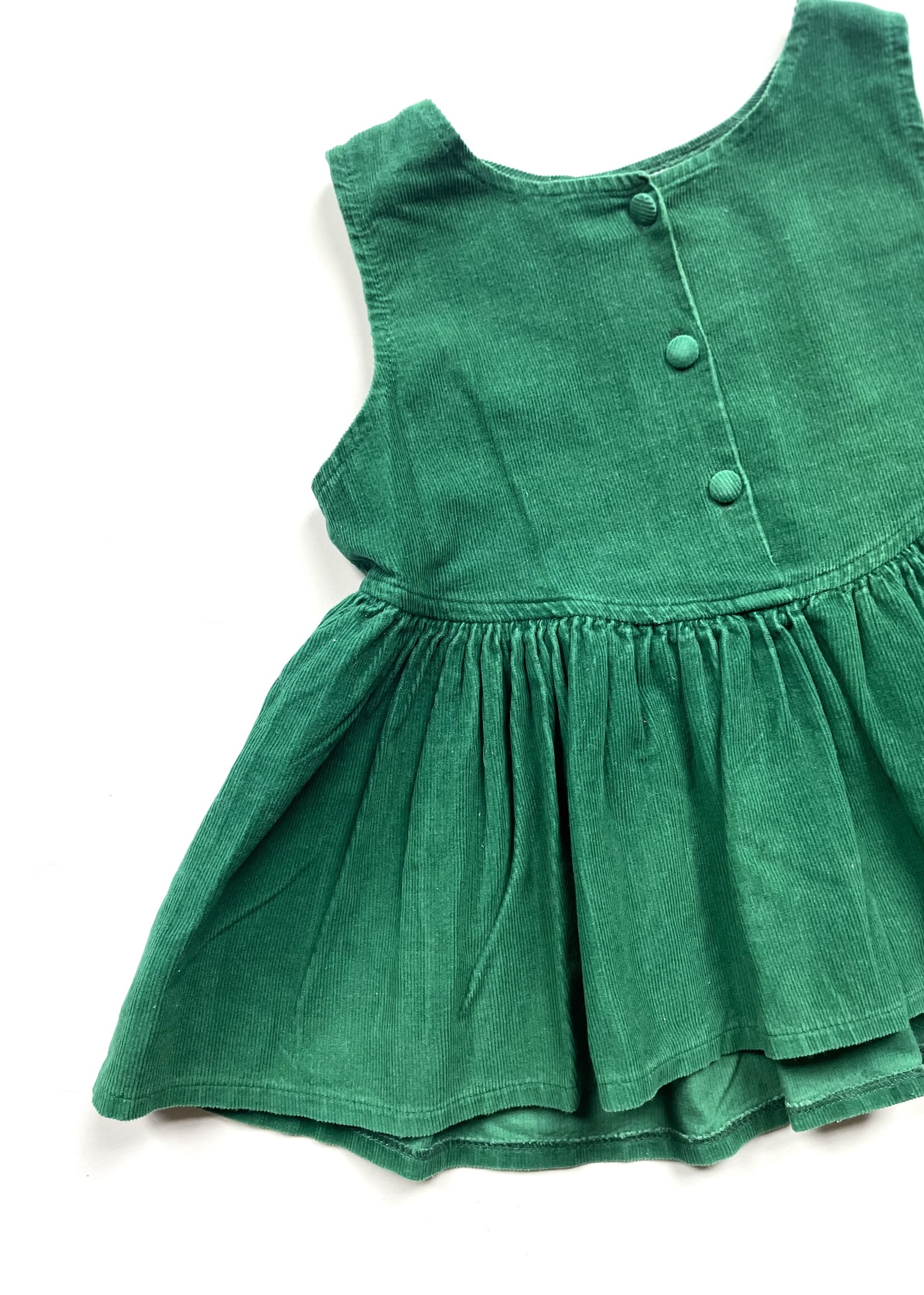 Vintage Green Velvet Frilly Top/Dress 2-6y