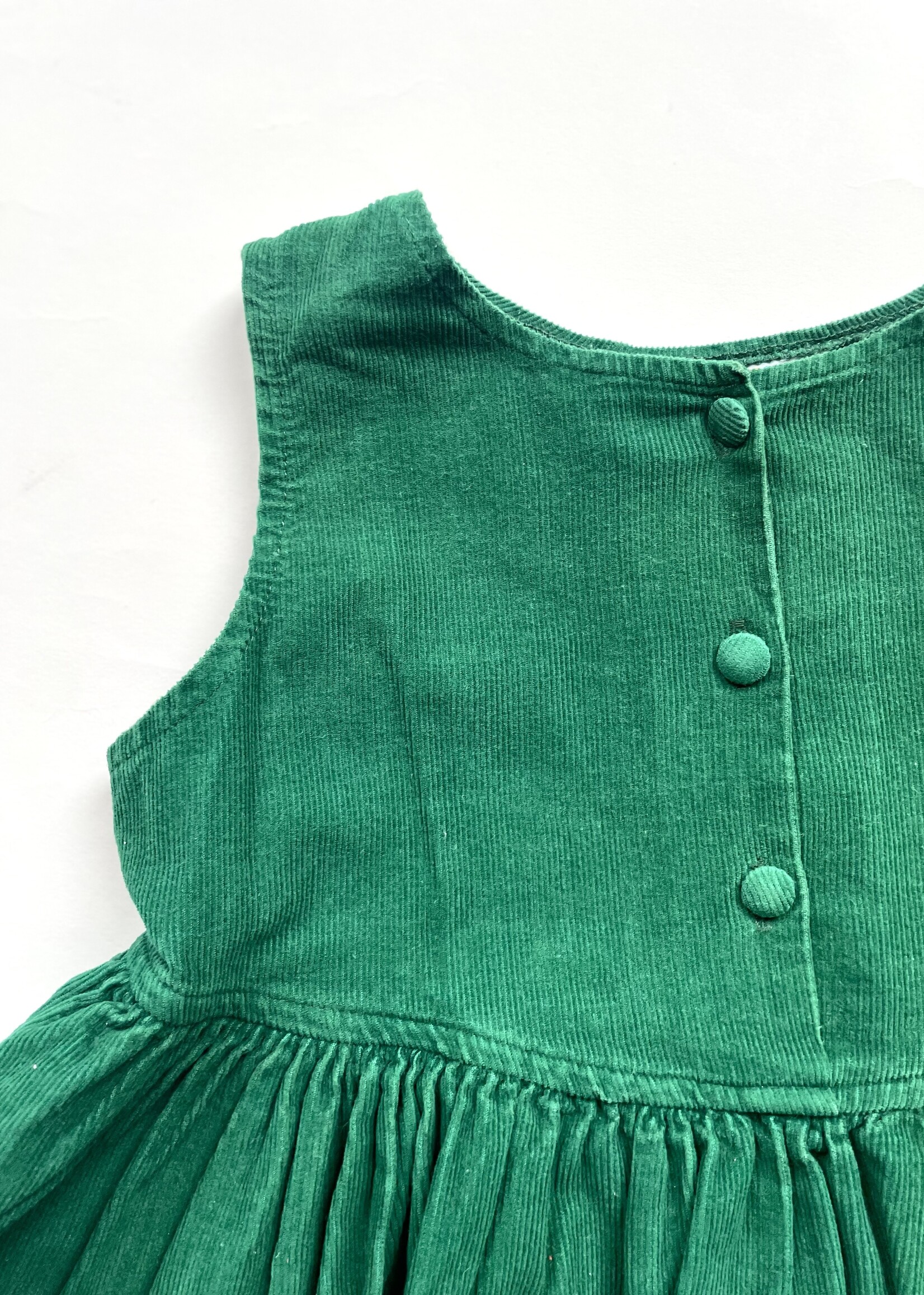 Vintage Green Velvet Frilly Top/Dress 2-6y