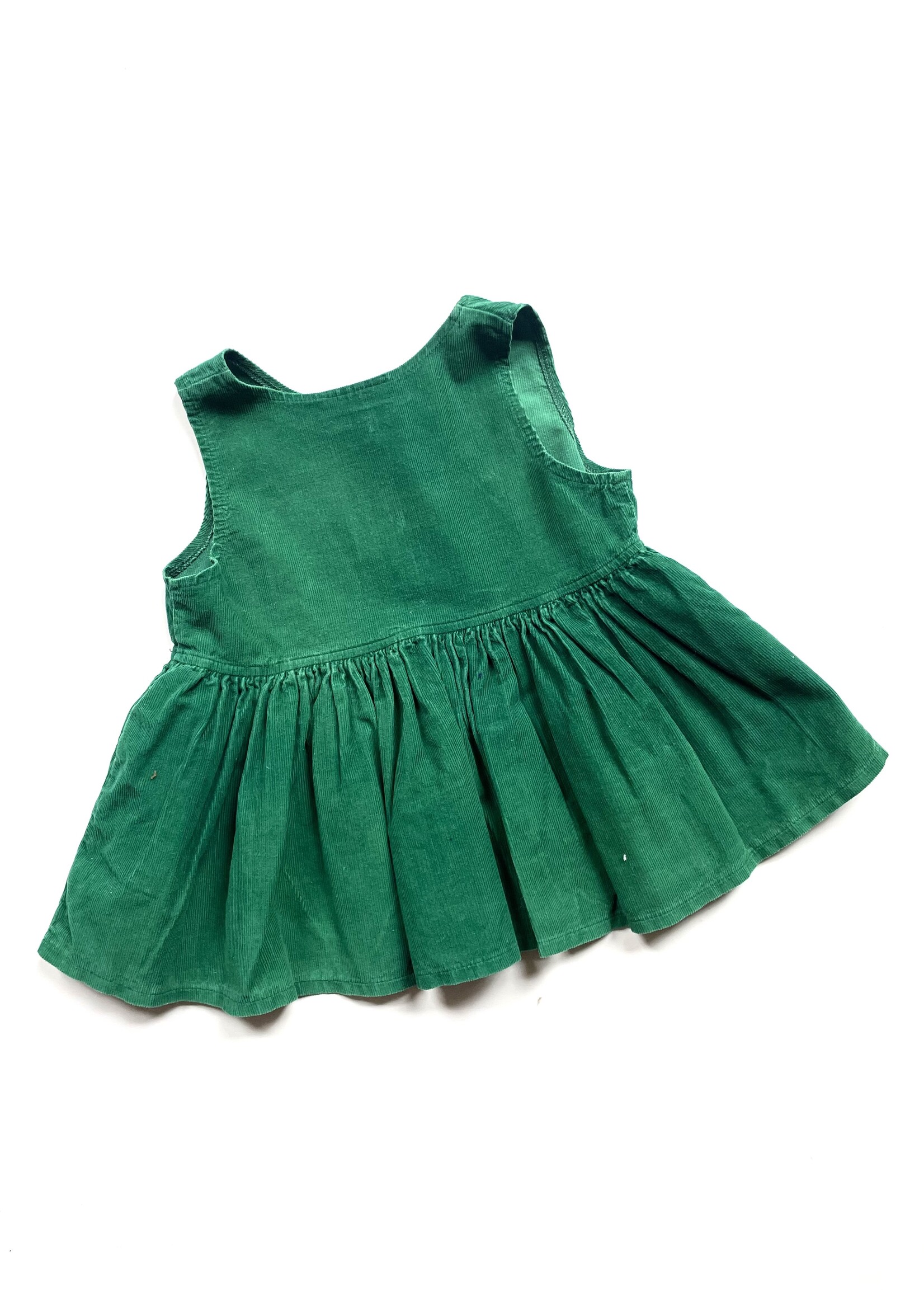 Vintage Green Velvet Frilly Top/Dress 2-6y