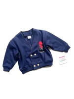 Vintage Navy Blue Tartan Cardigan 18-24m