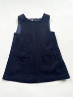 Bonpoint Navy Blue Pinafore Wool Mix Dress 2y