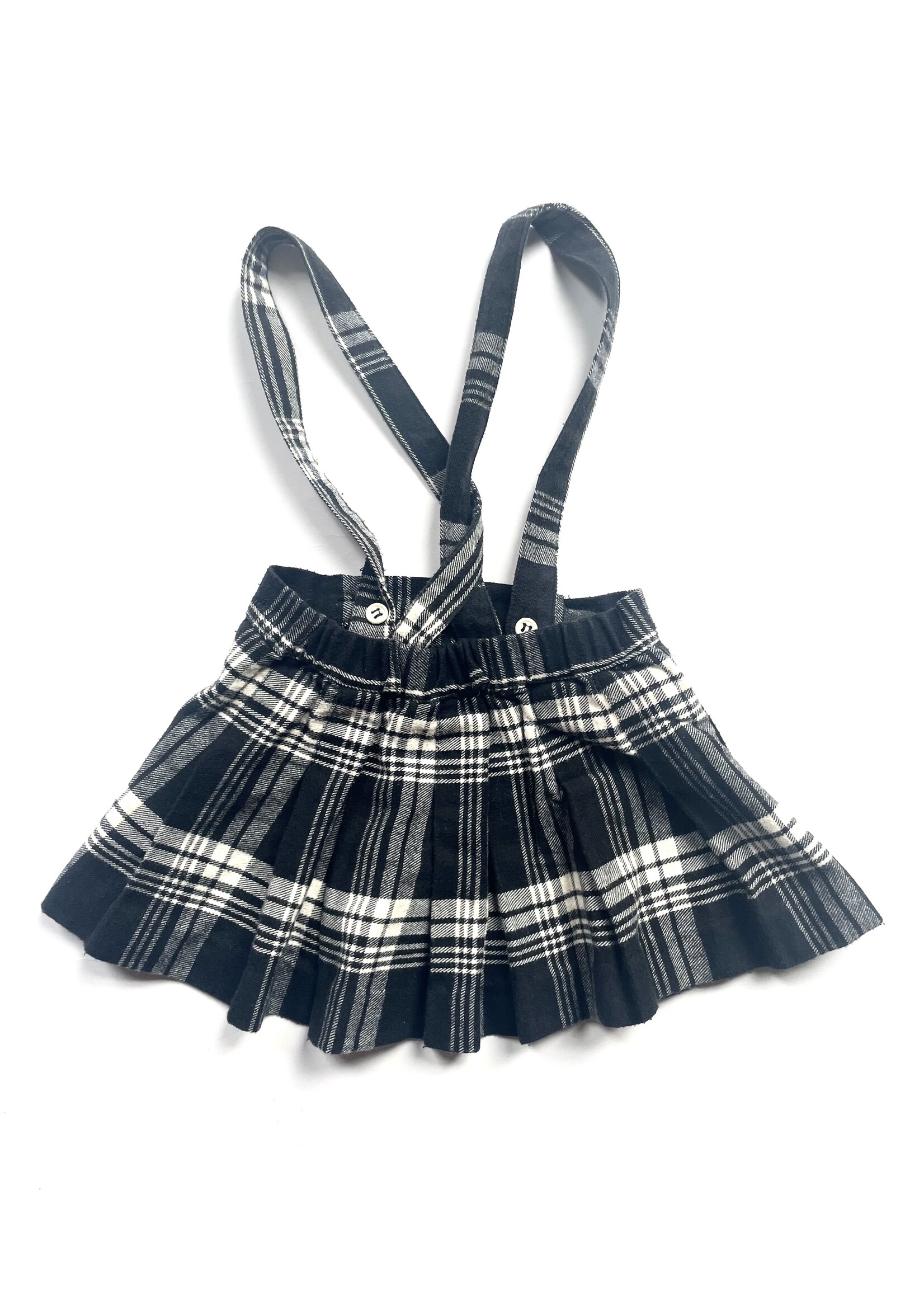 Vintage Tartan Pleated Skirt with Braces 18m