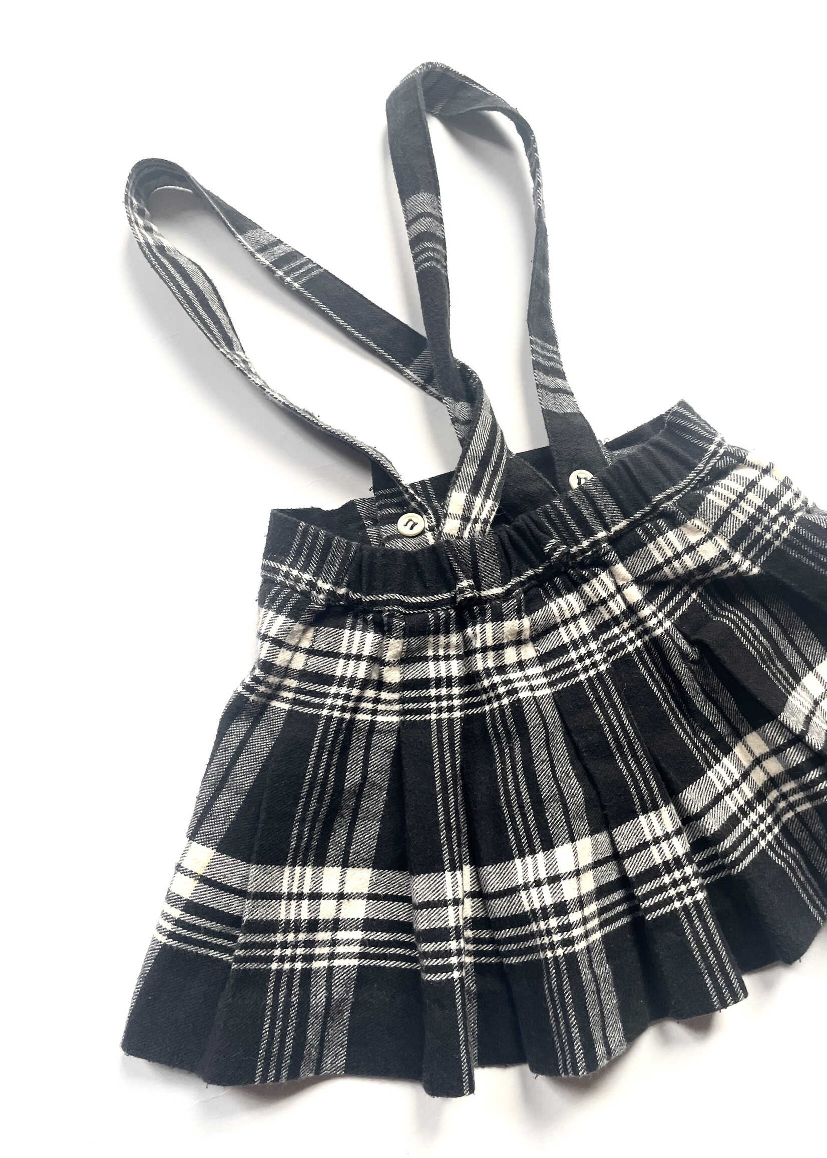 Vintage Tartan Pleated Skirt with Braces 18m
