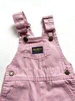 OshKosh USA Pink Striped Denim Dungarees 12-18m