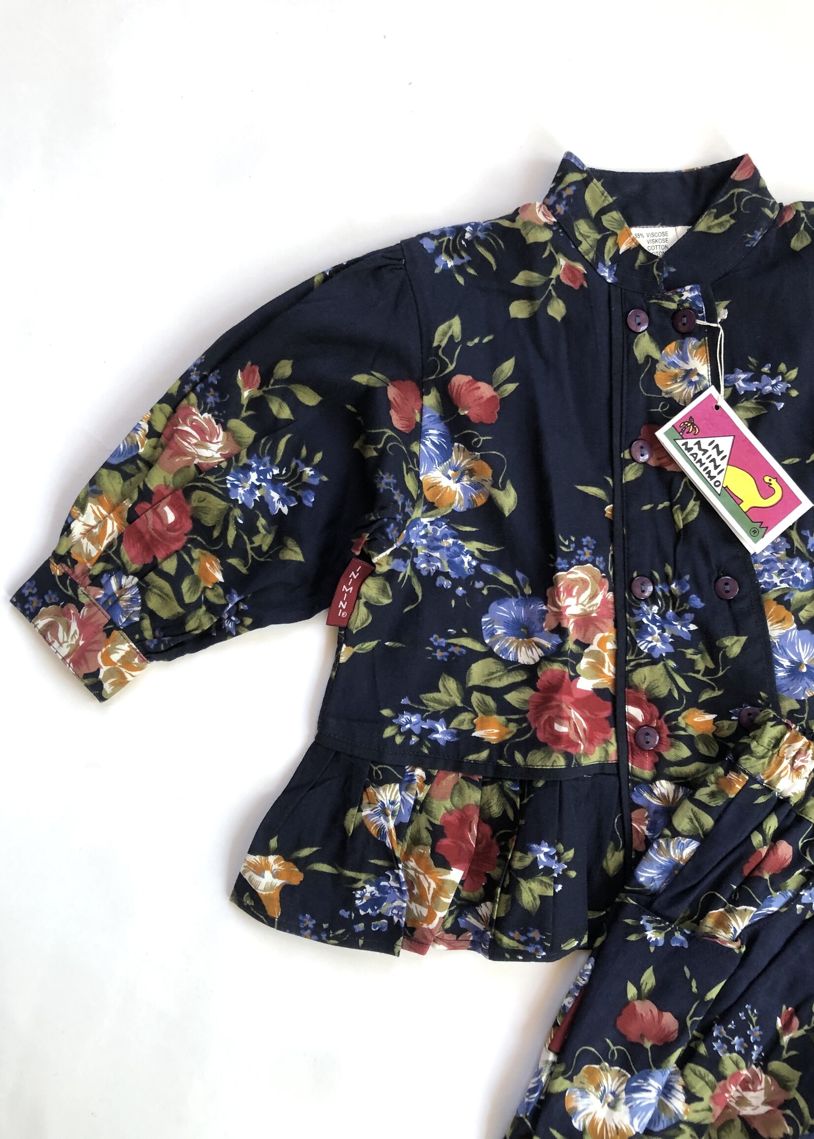 Iniminimanimo Navy blue floral set 12-18m